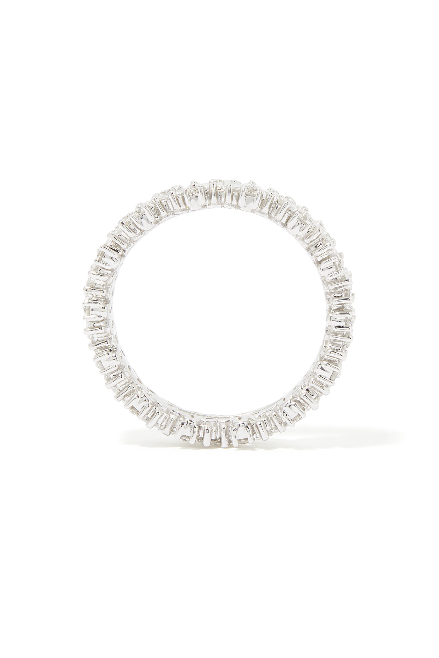 خاتم ايكون اتيرنيتي بحلقة مرصعة بالماس ذهب أبيض عيار 18