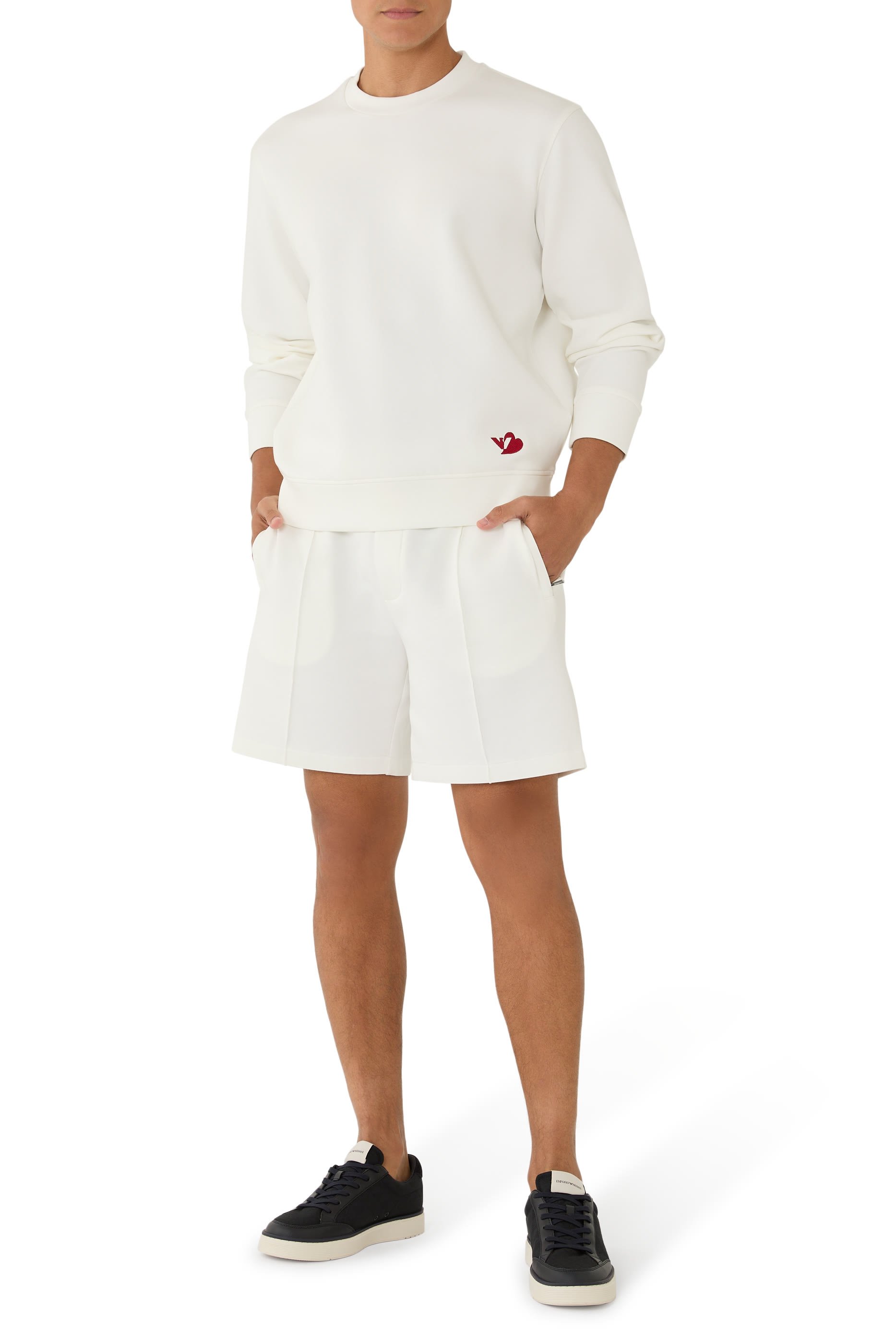 سويت شيرت بشعار النسر وقلب جيرسيه بحياكة مزدوجة