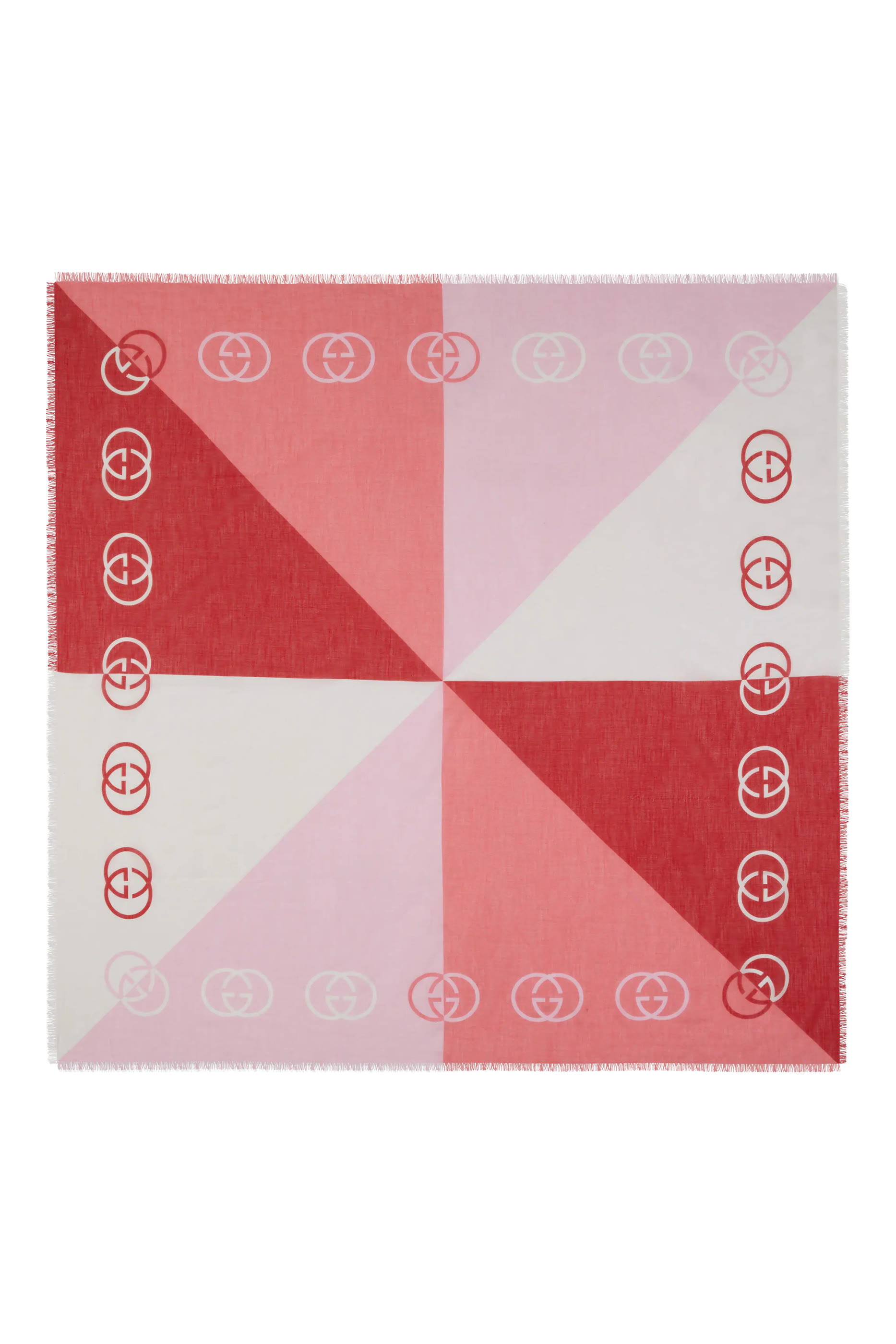 وشاح بنقشة حرفي شعار الماركة بتصميم متداخل قطن وكشمير