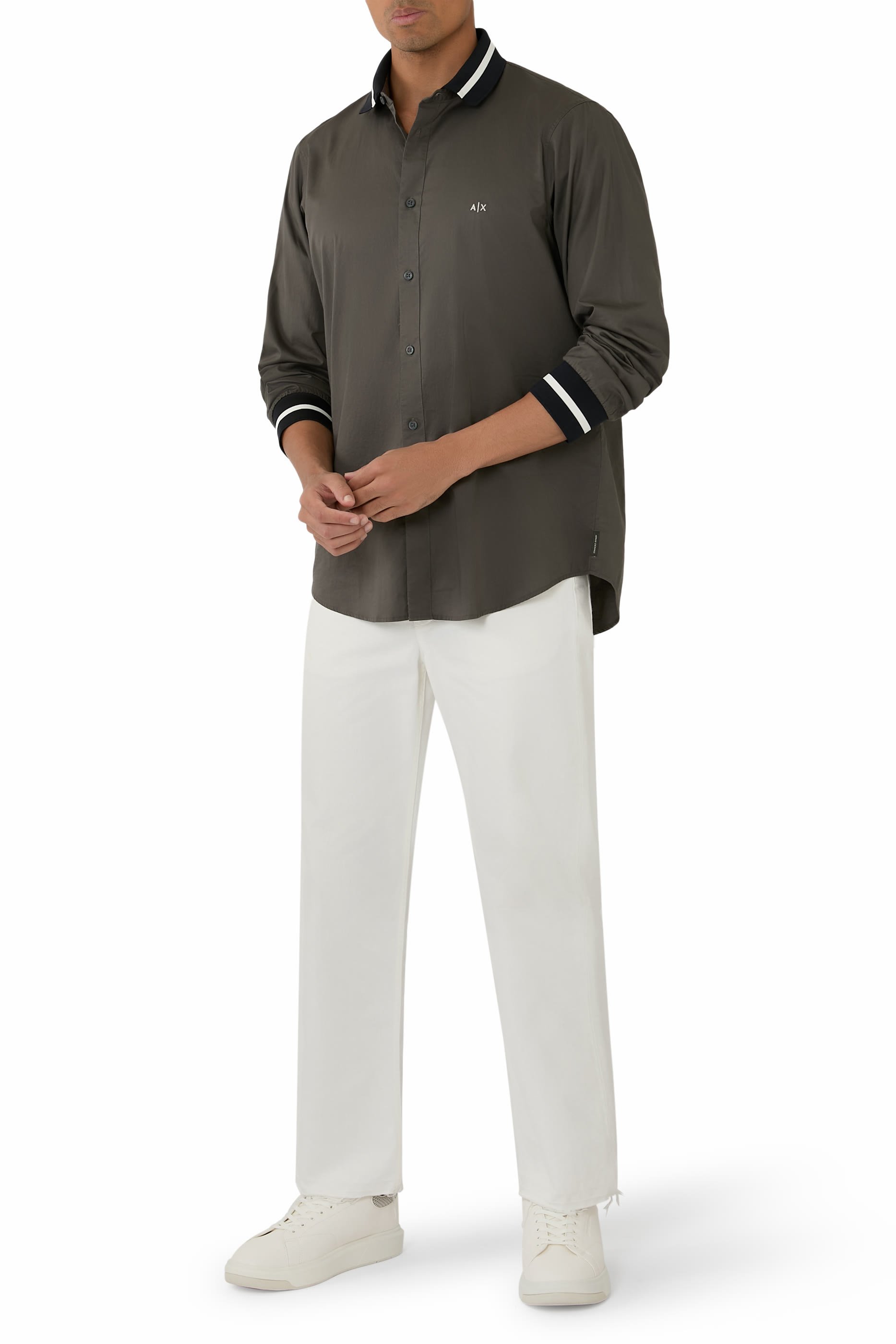 قميص بشعار الماركة قطن