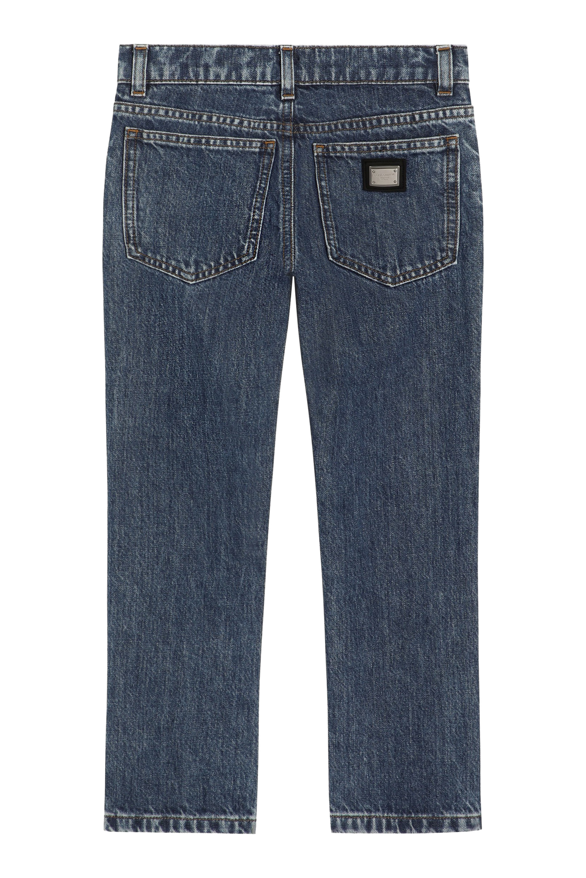 بنطال بقصة ضيقة برقعة بشعار الماركة للأطفال