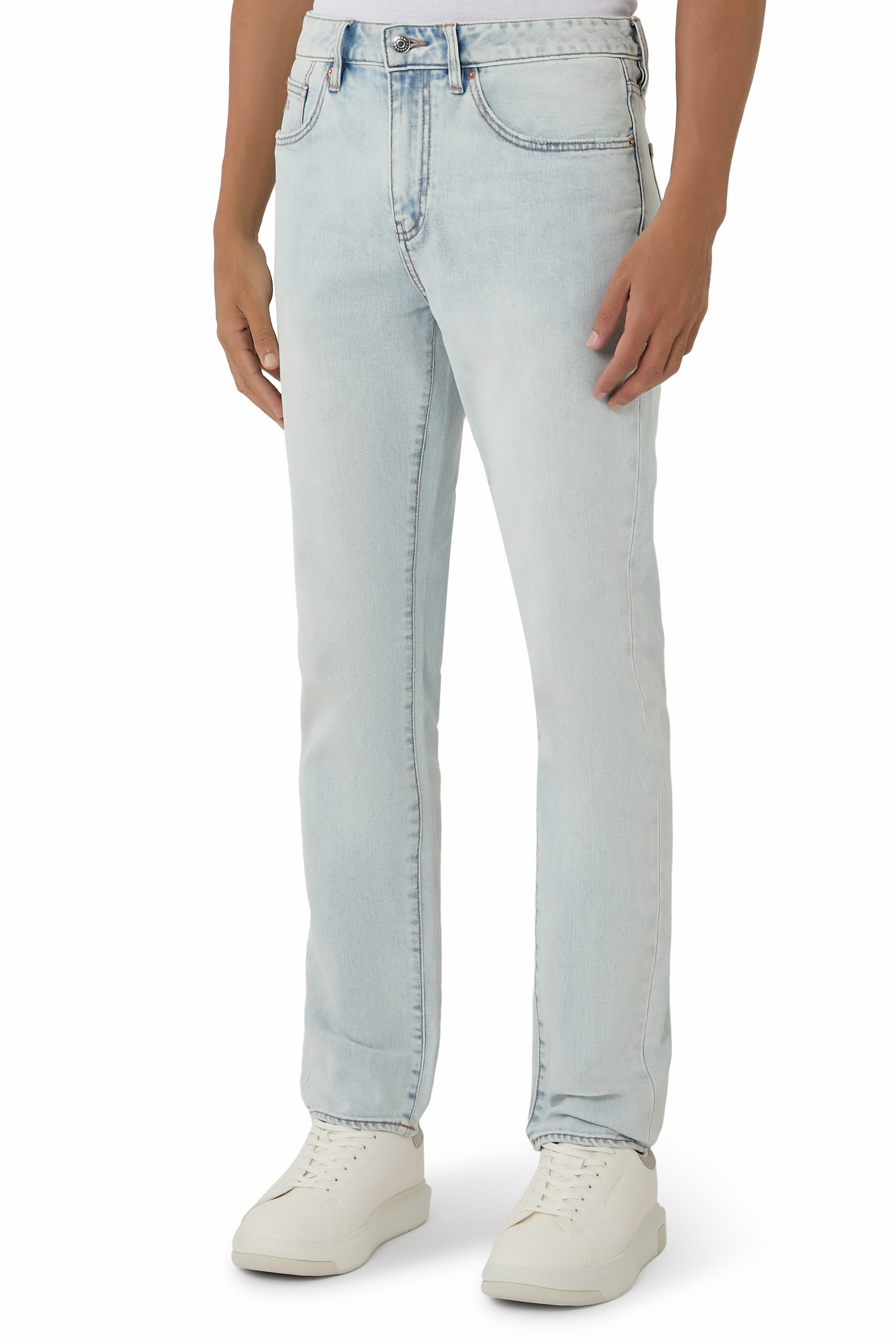 بنطال جينز وان بلوك اب بقصة ضيقة