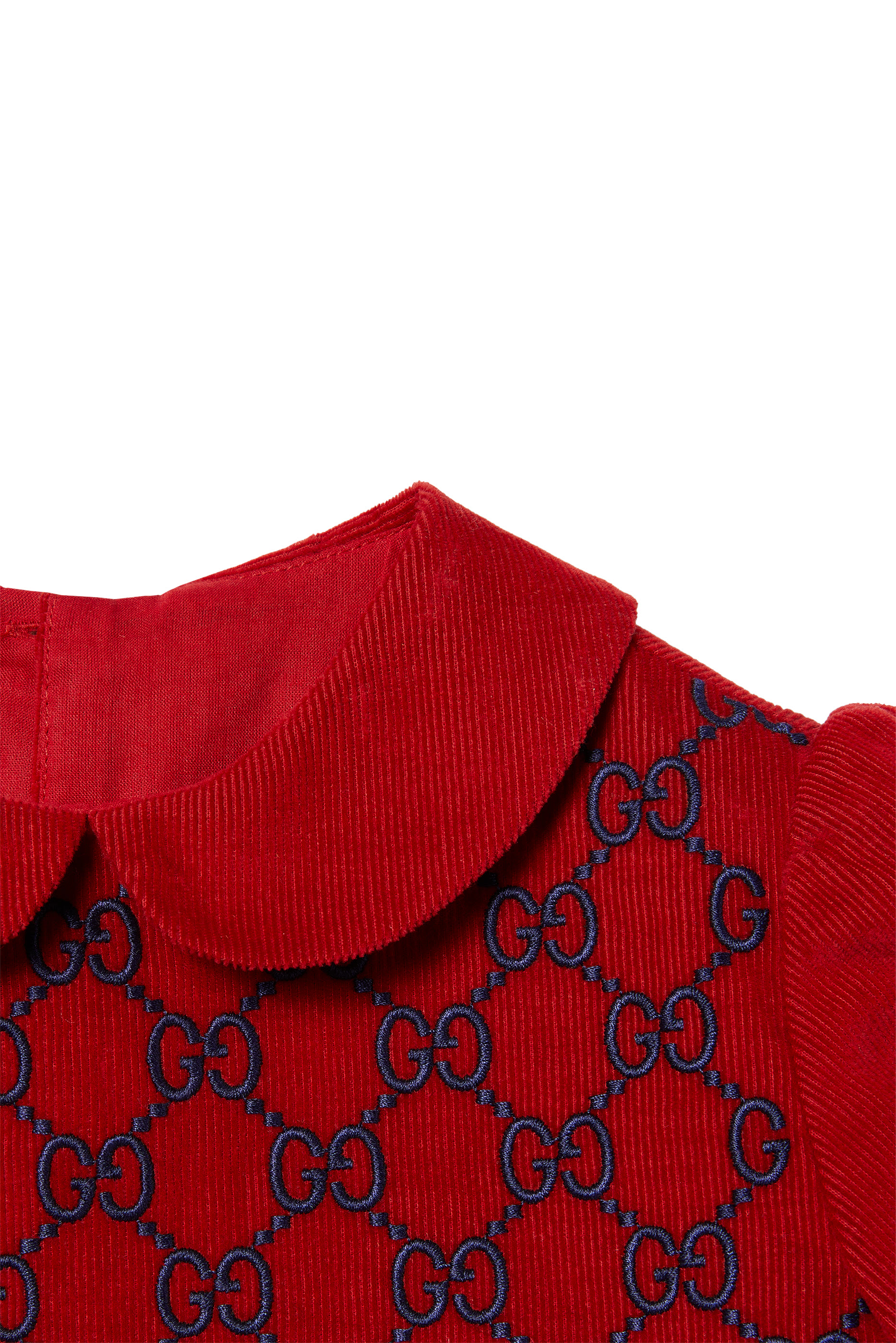 فستان قماش قطن مخملي مضلع للأطفال