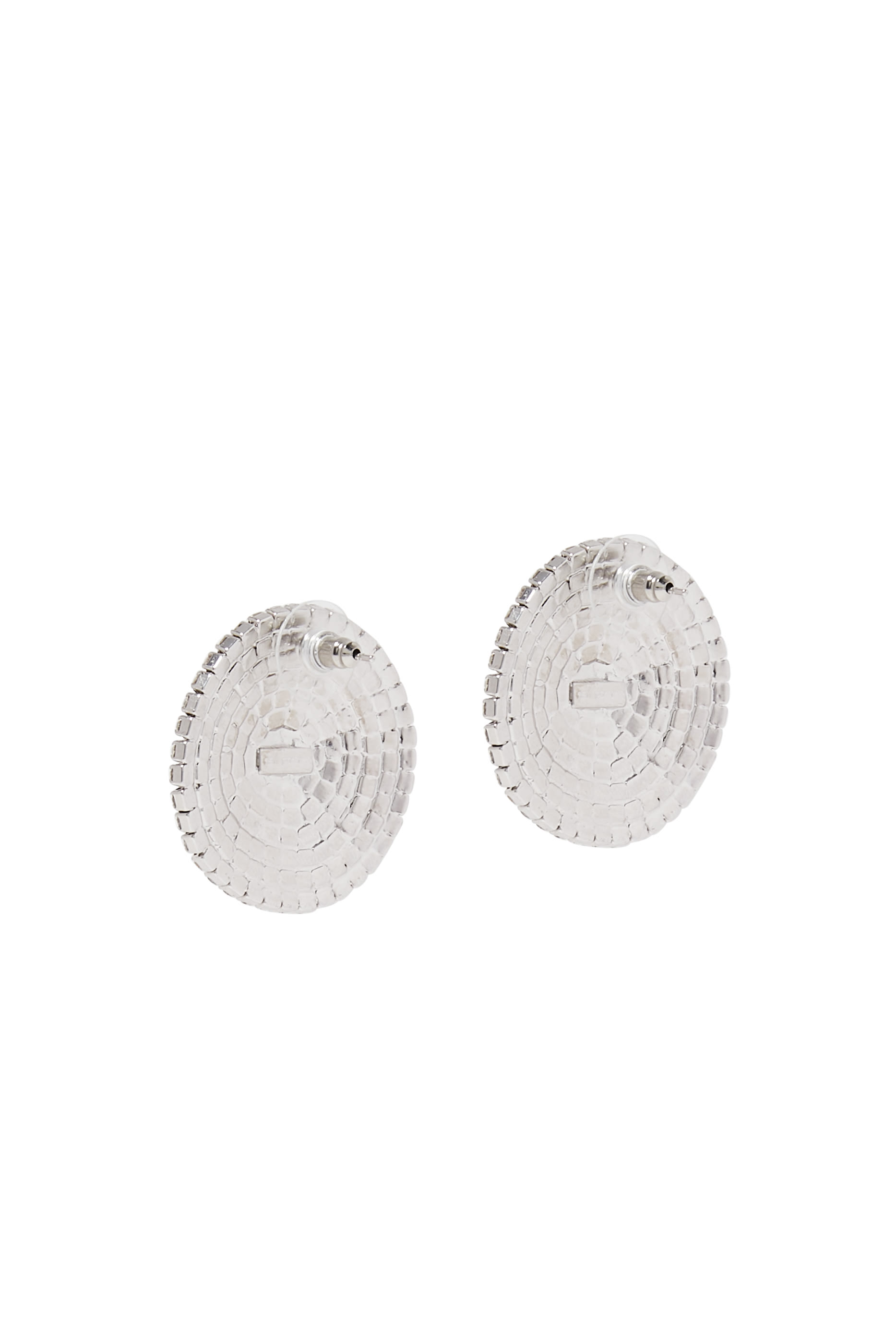 أقراط كبيرة بتصميم دائري مرصعة بالكريستال