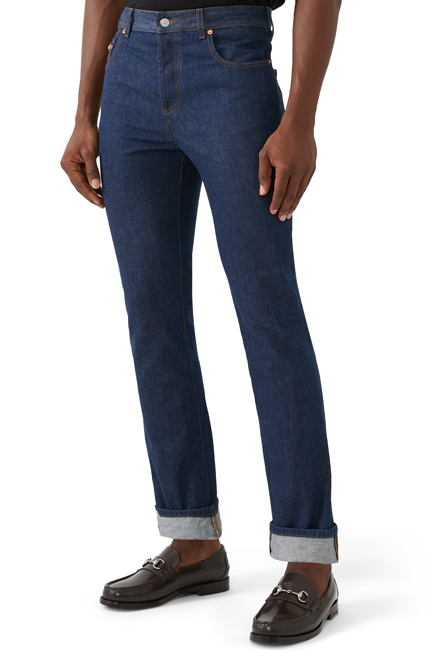 بنطال جينز بحلية لجام الحصان