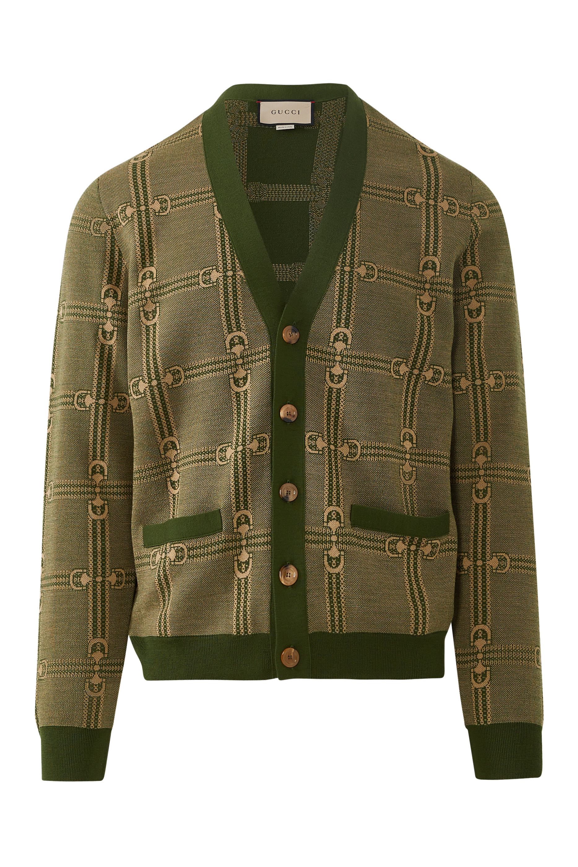 كارديجان منسوج بنقشة لجام حصان