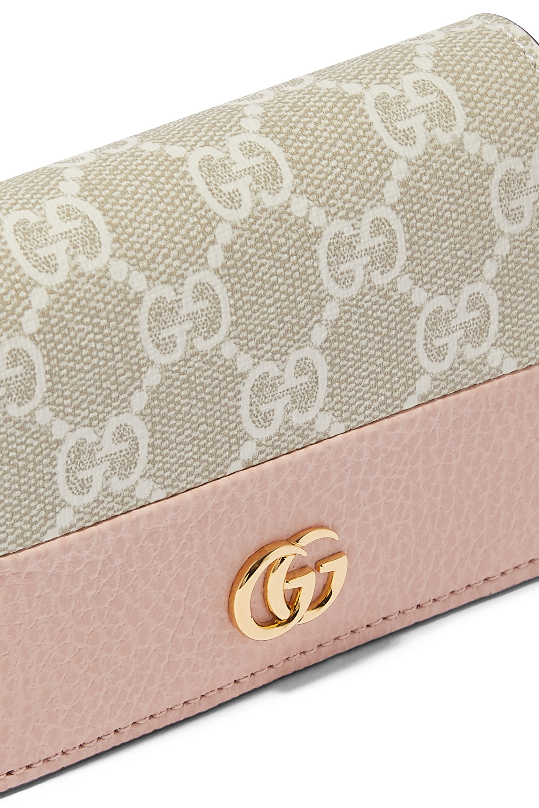 حافظة بطاقات جلد وقماش قنب سوبريم بنقشة حرفي شعار الماركة