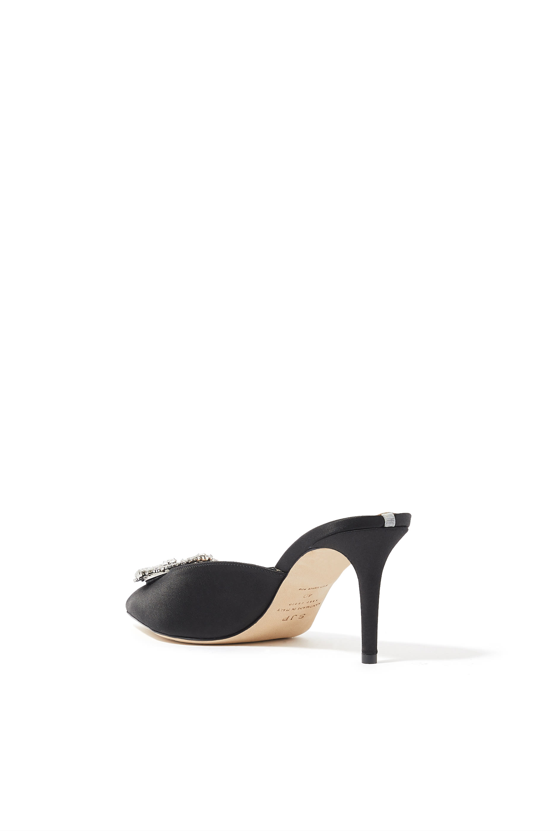 حذاء ليلى مفتوح من الخلف 70 مرصع ببروش ستان