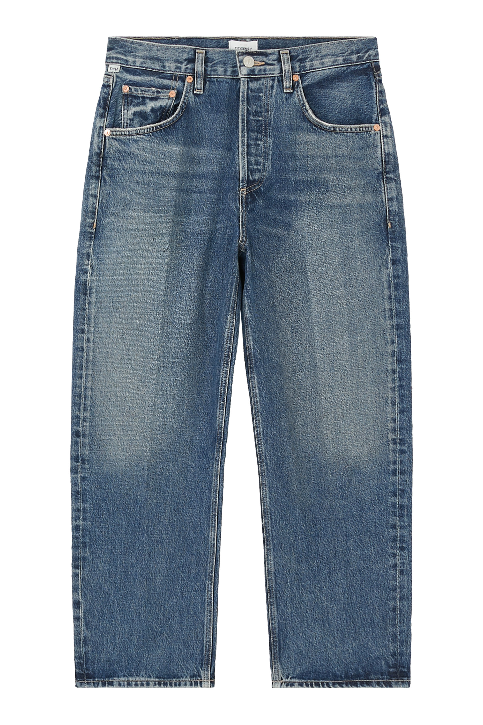 بنطال جينز داليا بقصة ساق أسطوانية وخصر منخفض قماش ناعم