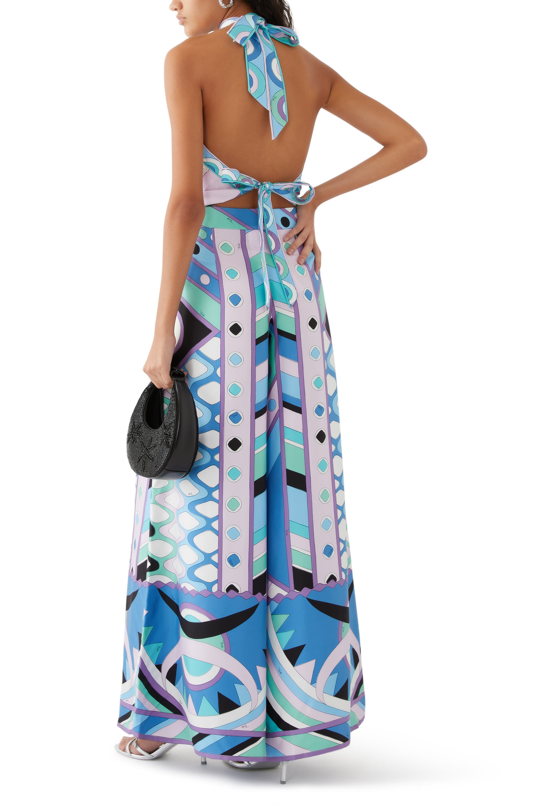 بلوزة بنقشة بيسكي حرير تويل