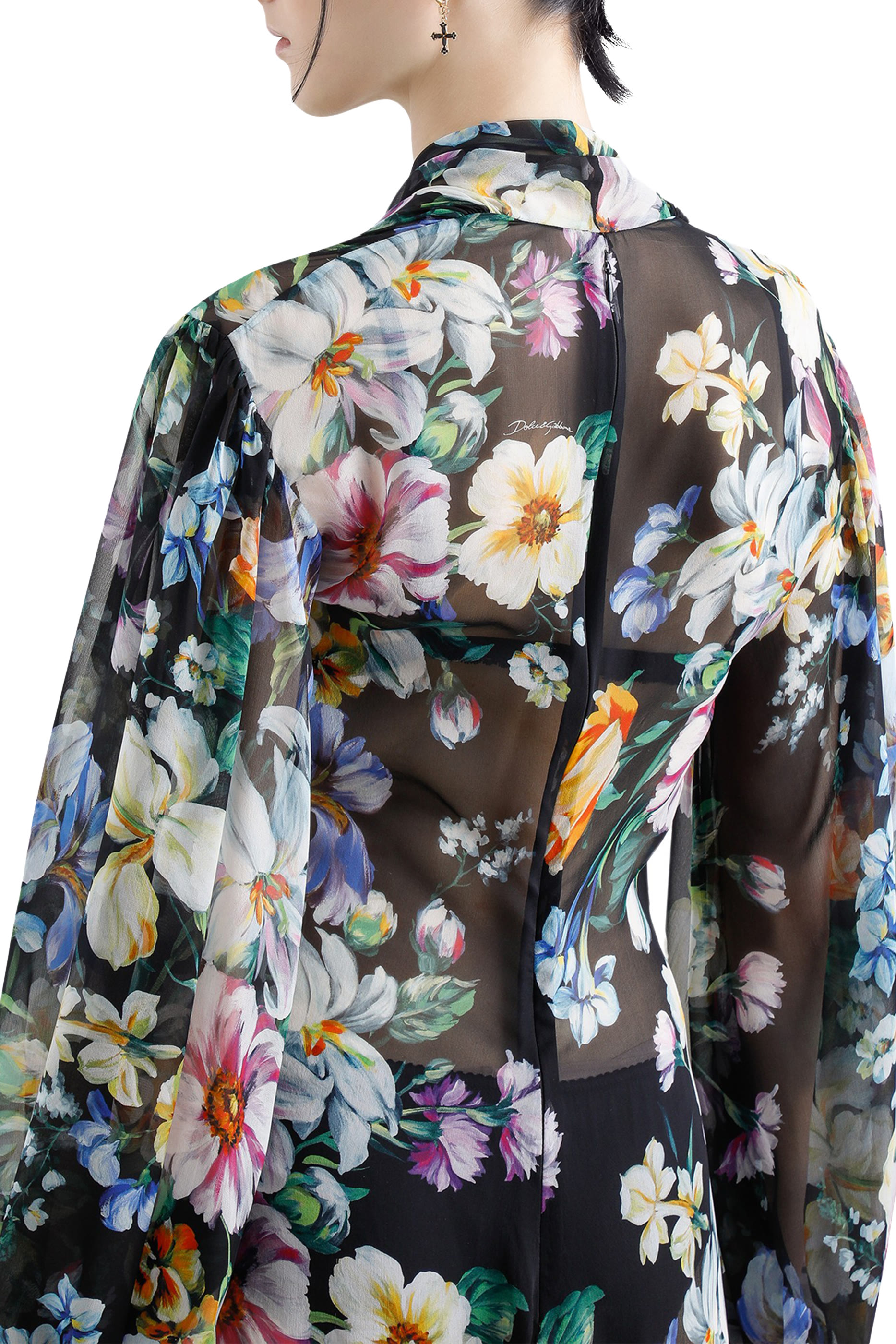 فستان طويل بنقشة زهور شيفون