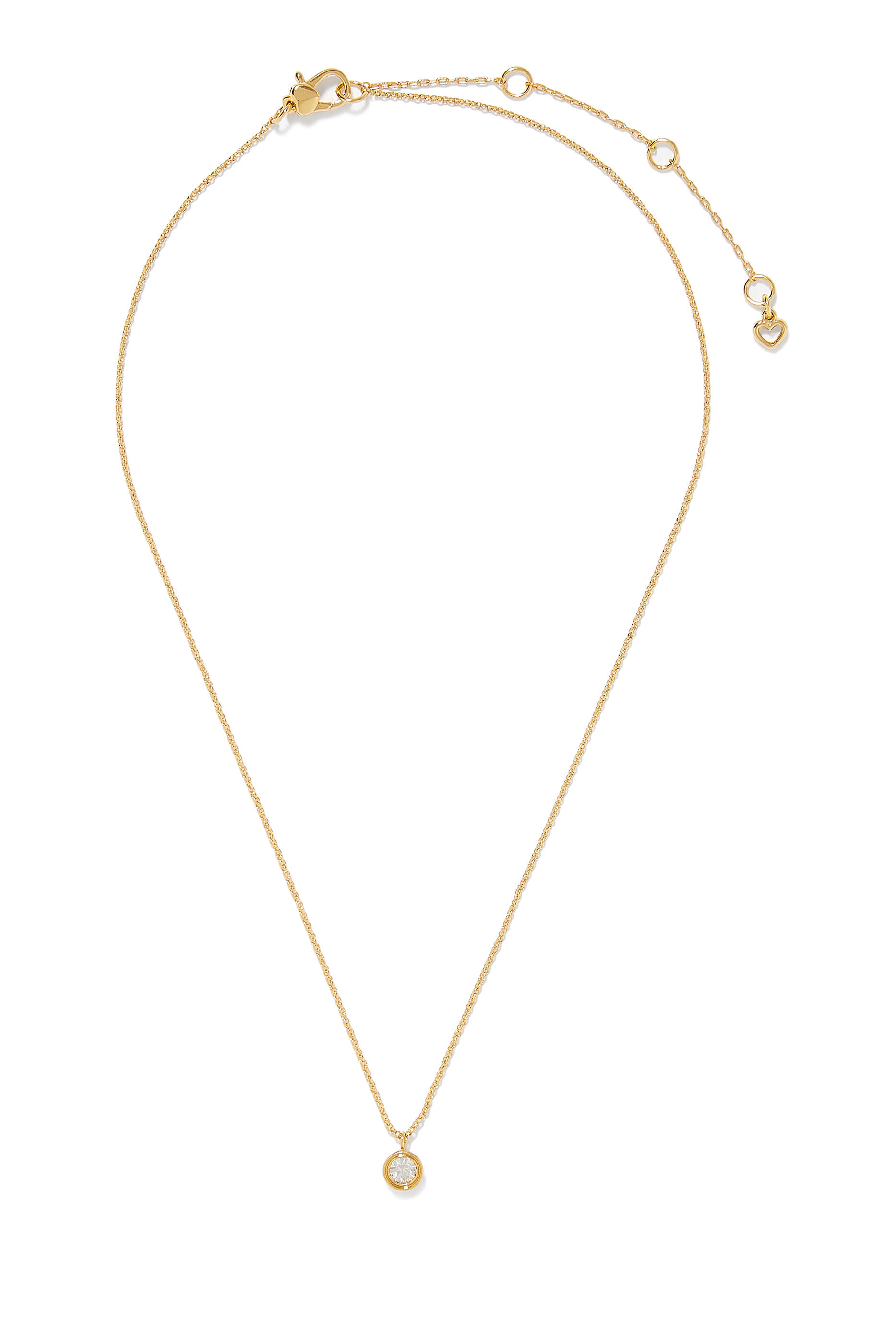 قلادة ست ان ستون بدلاية صغيرة مرصعة بالكريستال معدن مطلي بالذهب