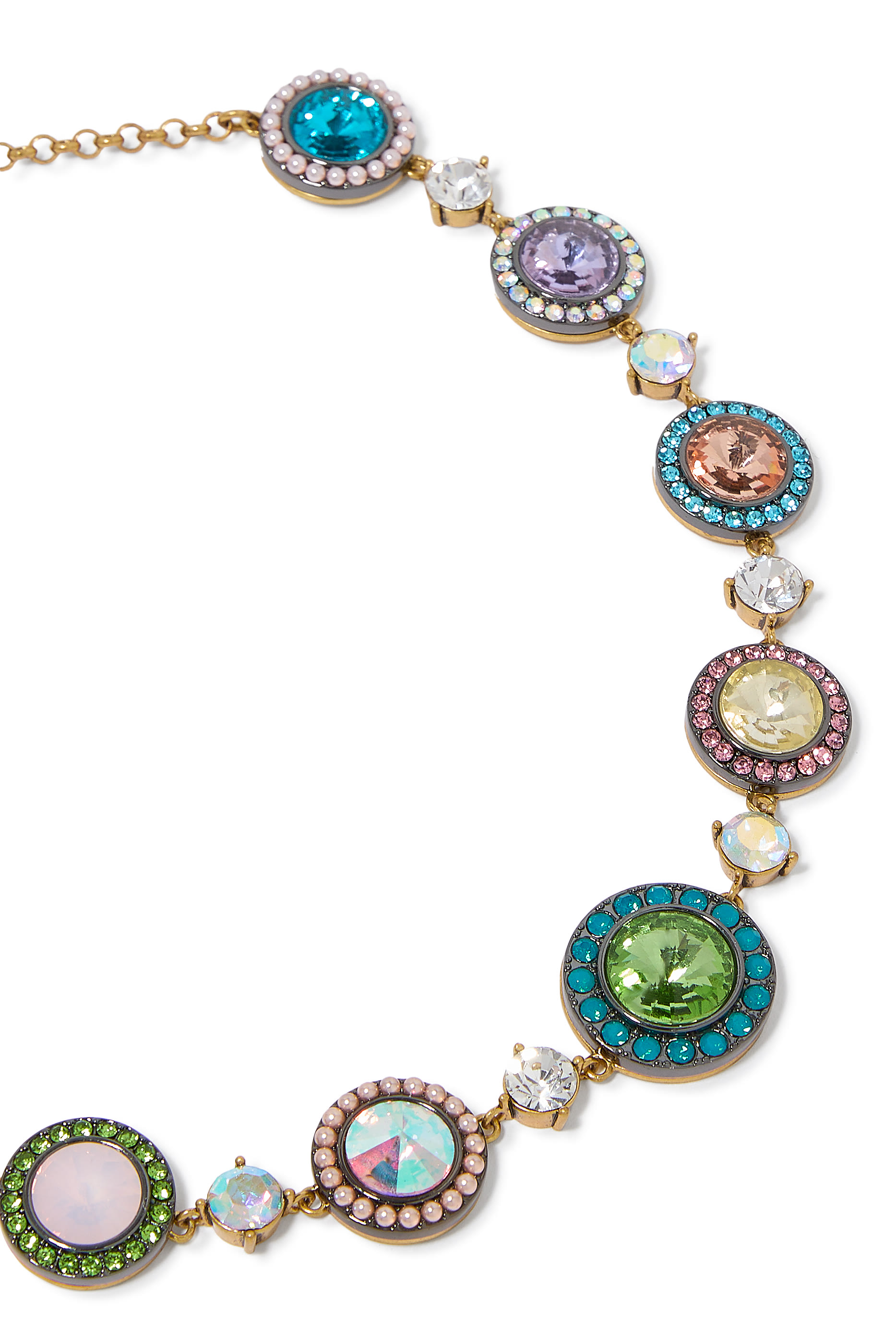 قلادة أوكتافيا صغيرة مزينة بالكريستال، نحاس