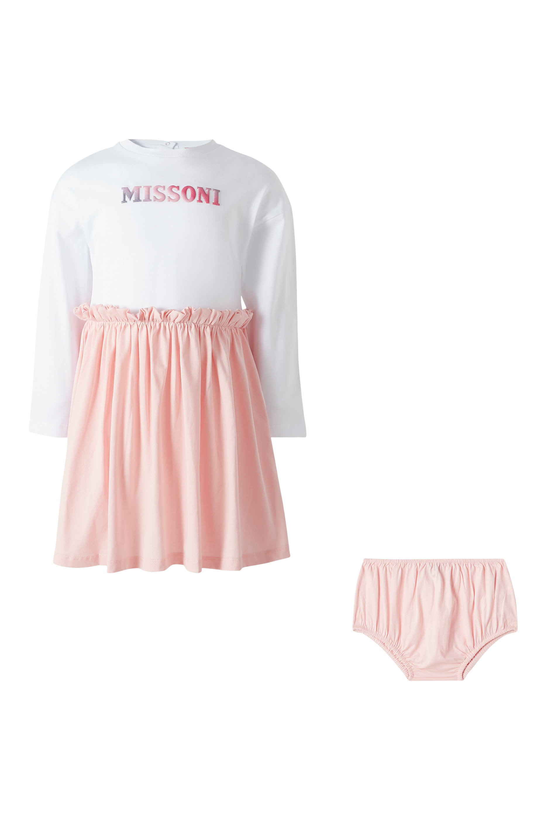 فستان بشعار الماركة بلون متدرج جيرسيه للأطفال