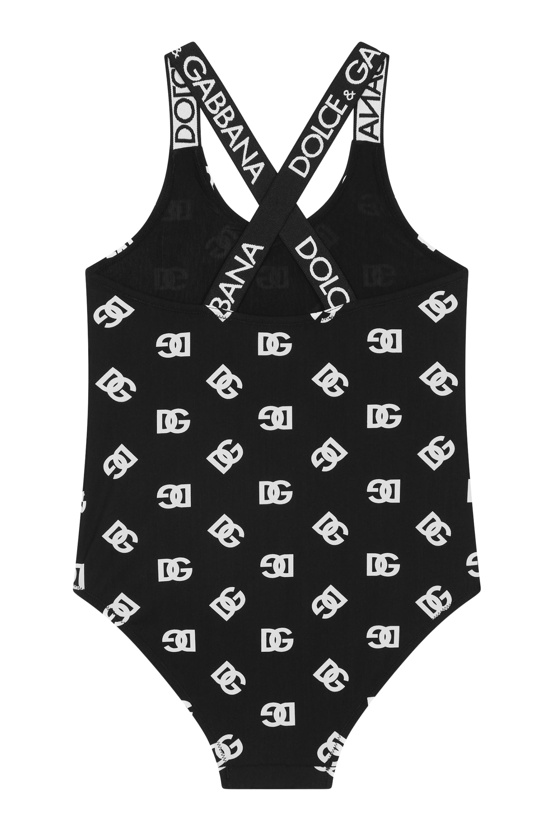 لباس سباحة قطعة واحدة بطبعة شعار الماركة للأطفال