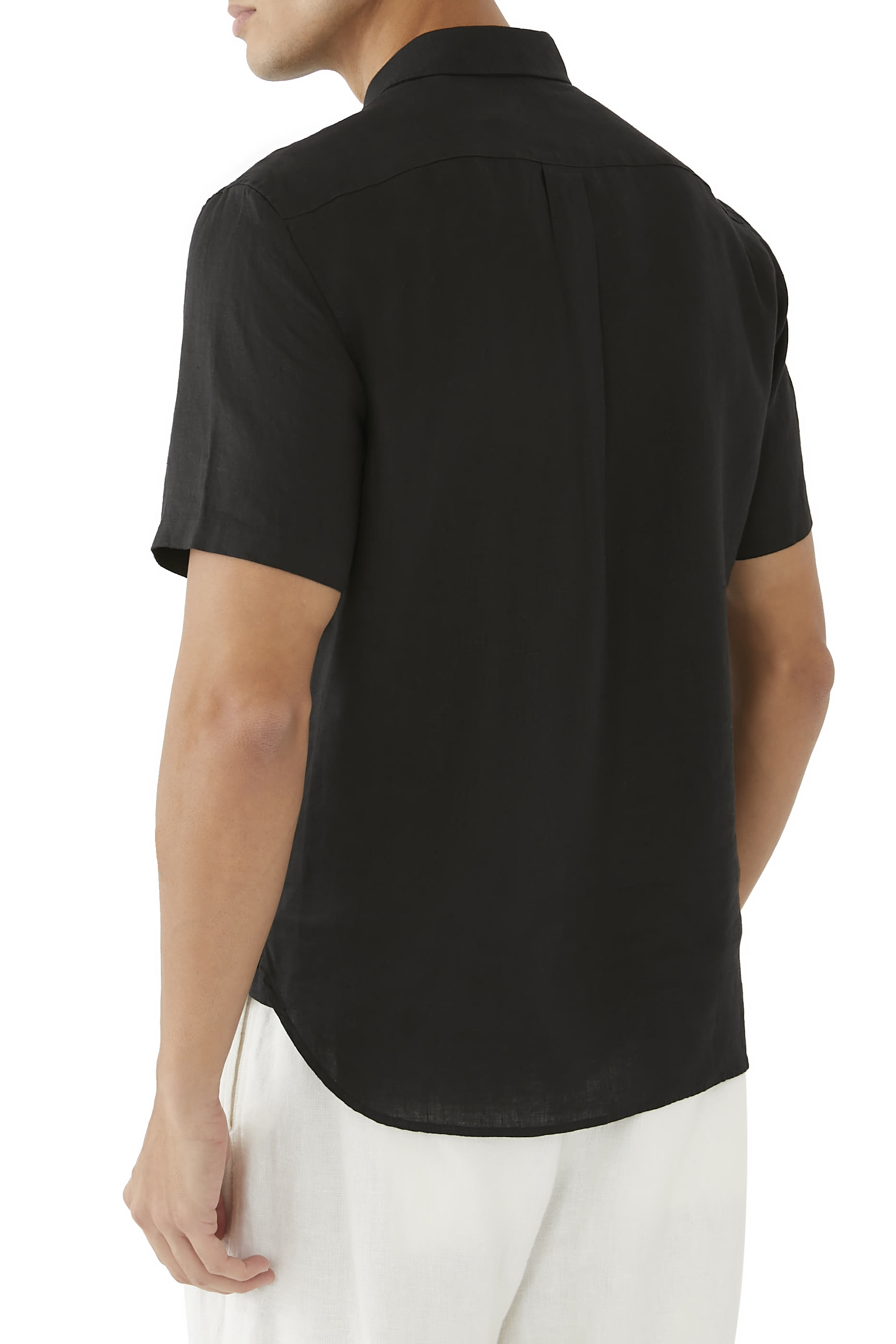 قميص كتان بأكمام قصيرة