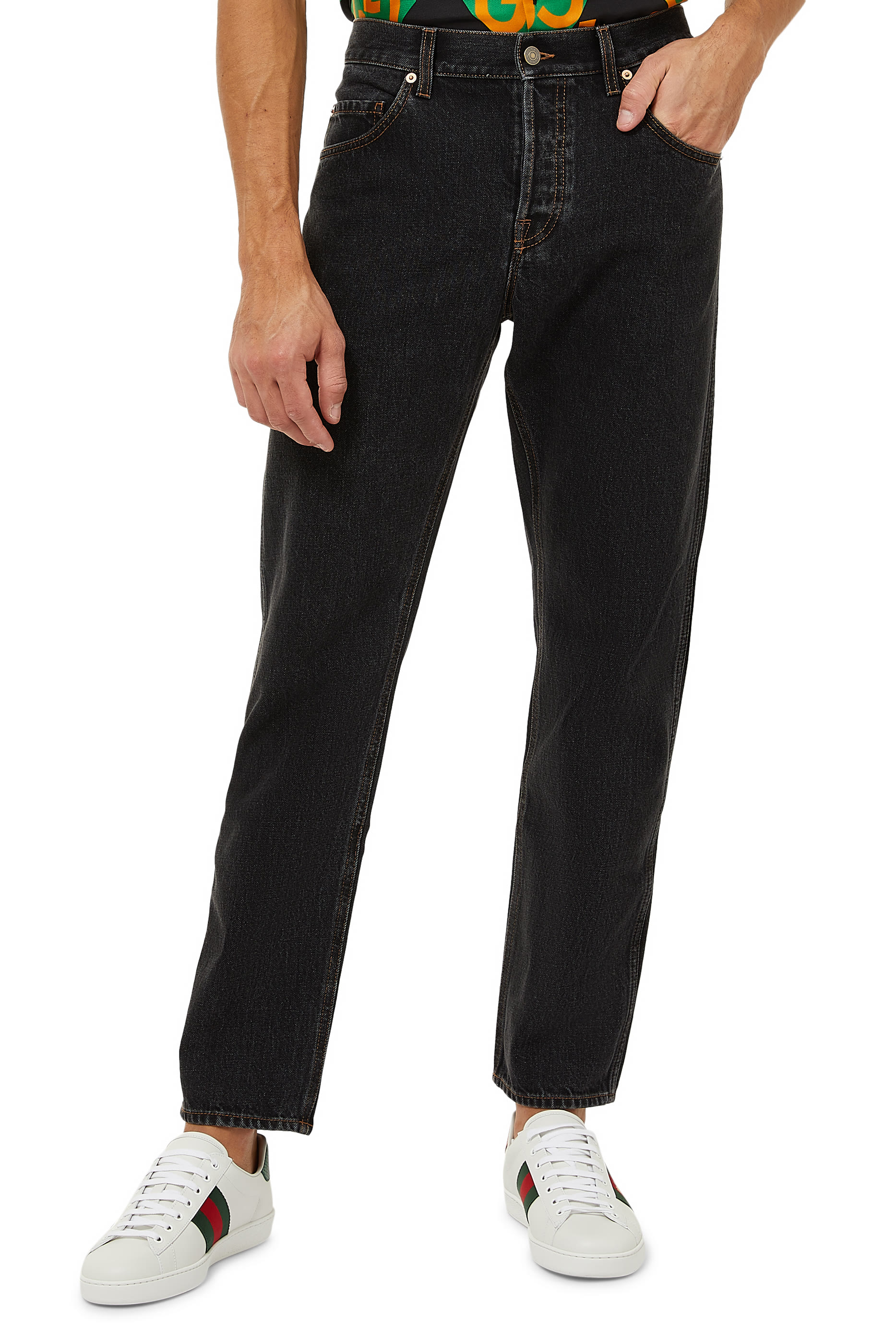 جينز دينم ستونوشد عضوي بقصة تضيق للأسفل