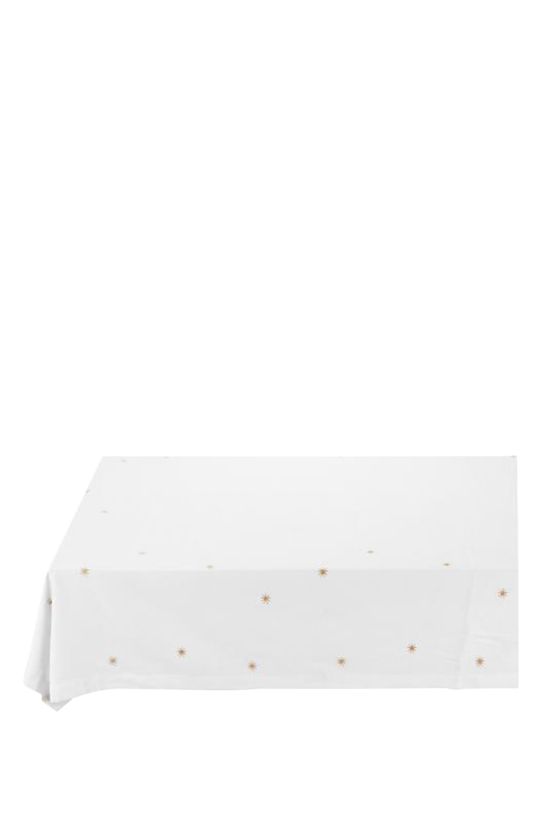 مفرش طاولة مطرز بنجوم ذهبية