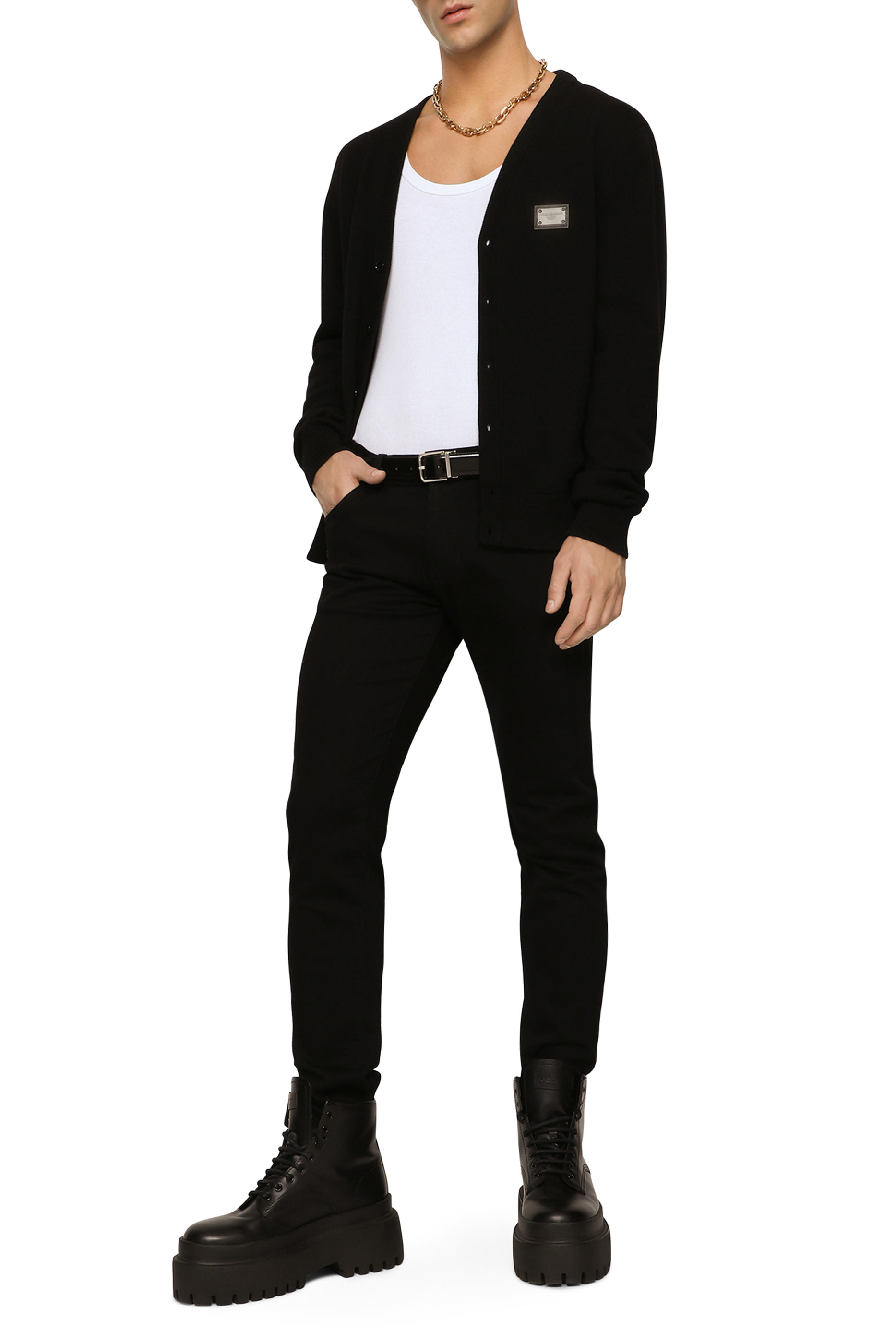 بنطال جينز بقصة ضيقة دنيم مطاطي