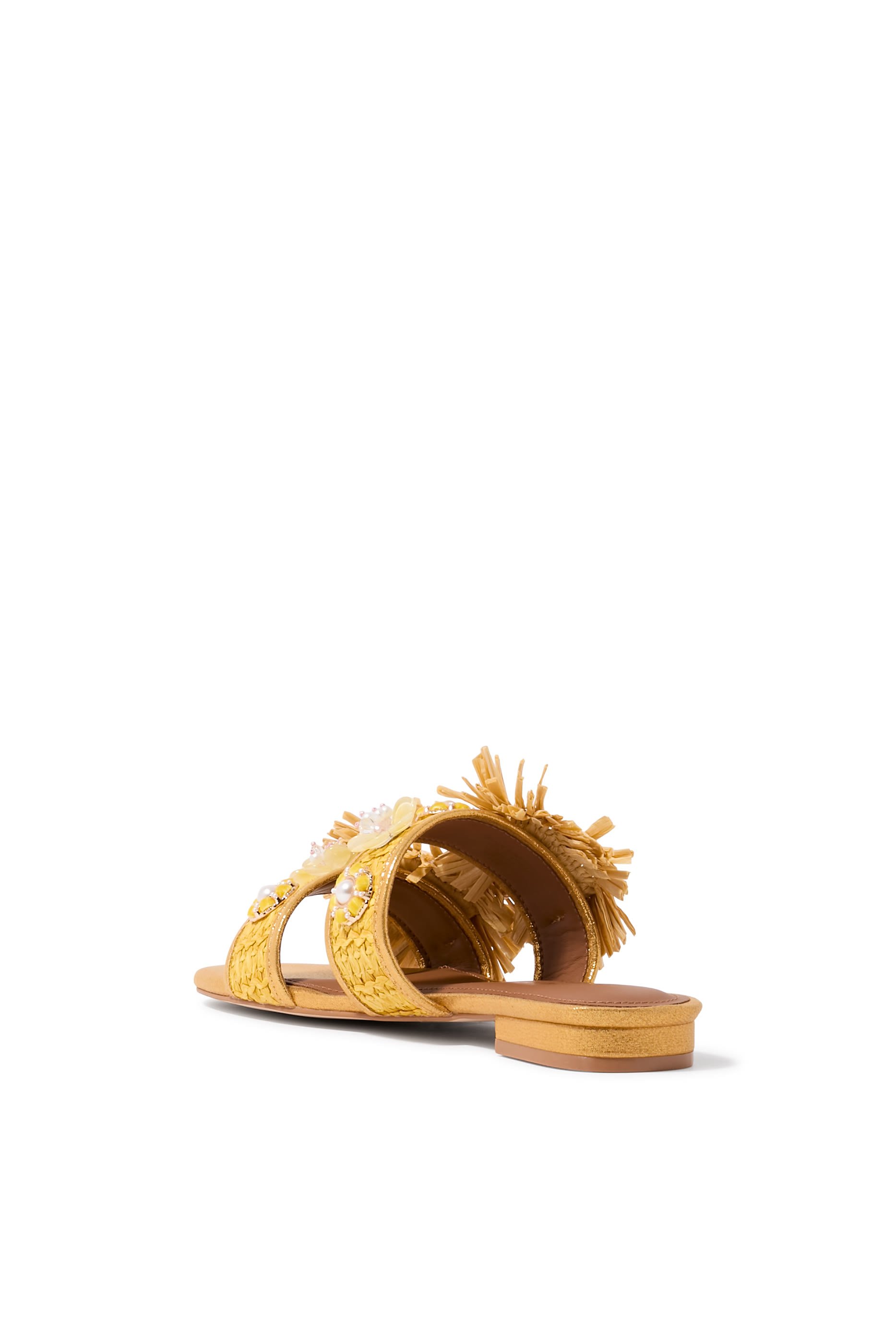 Raffia Buckle Flat Sandals