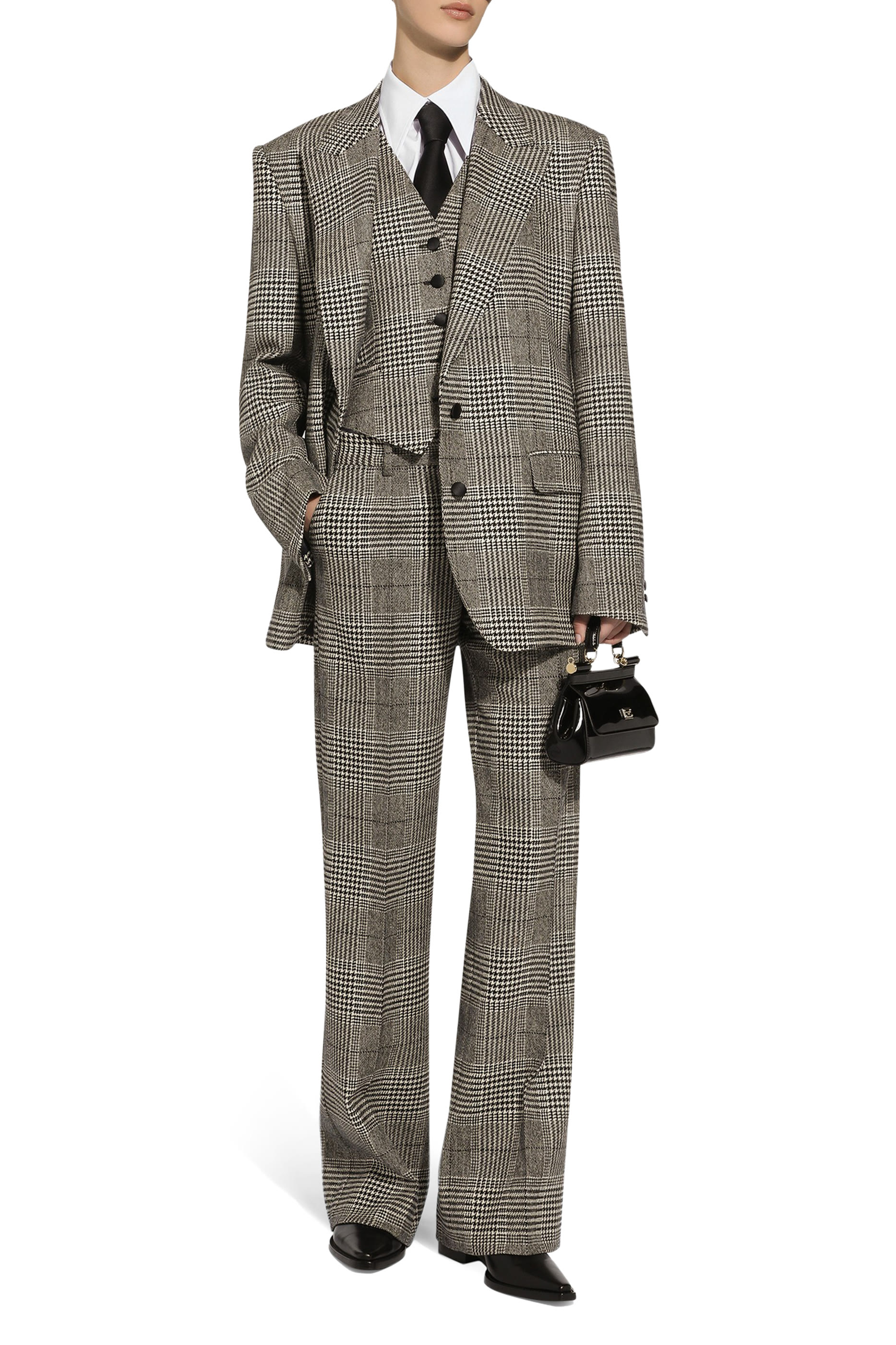 بنطال غلين بقصة واسعة ونقشة مربعات