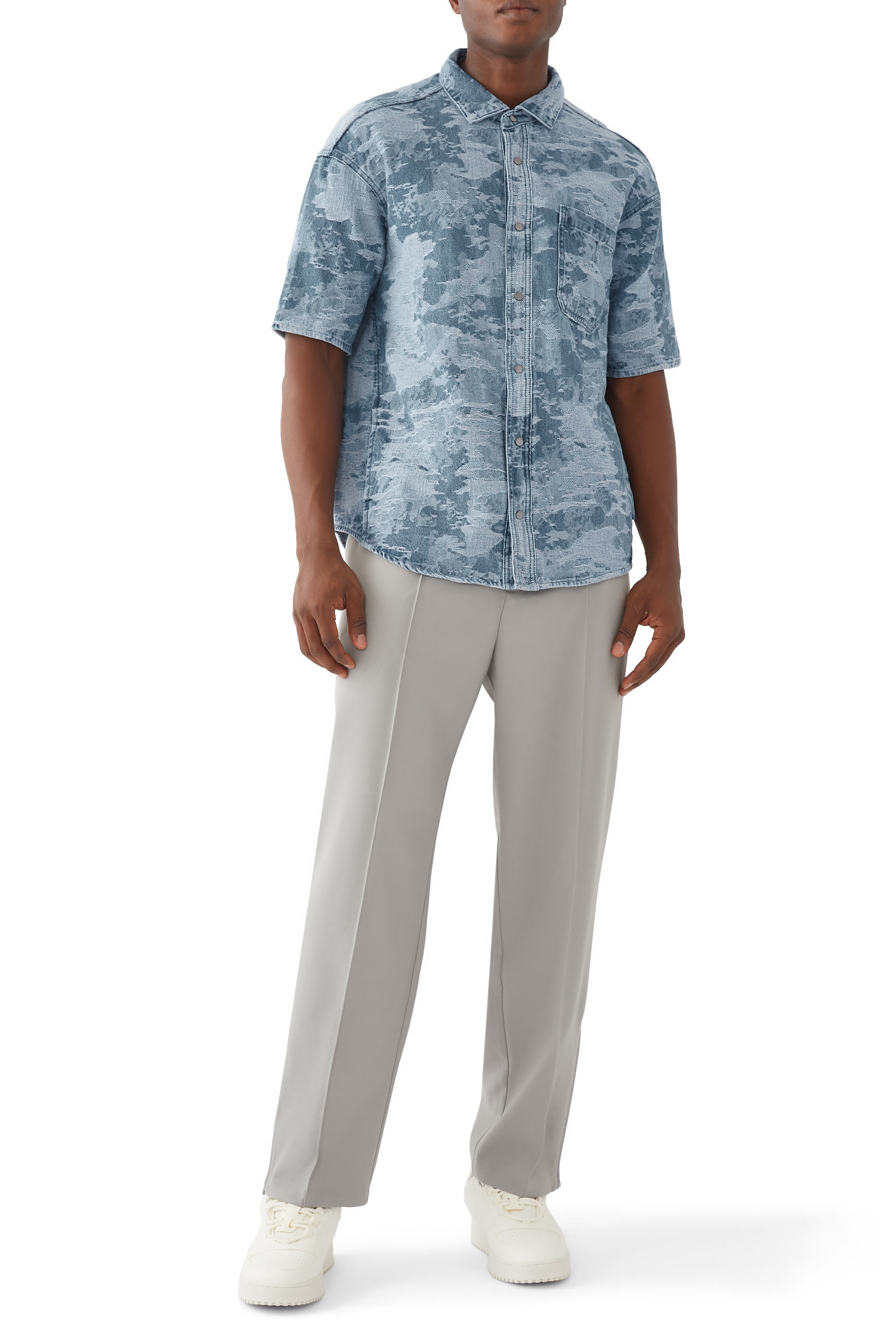 بنطال برباط تضييق مزيج صوف