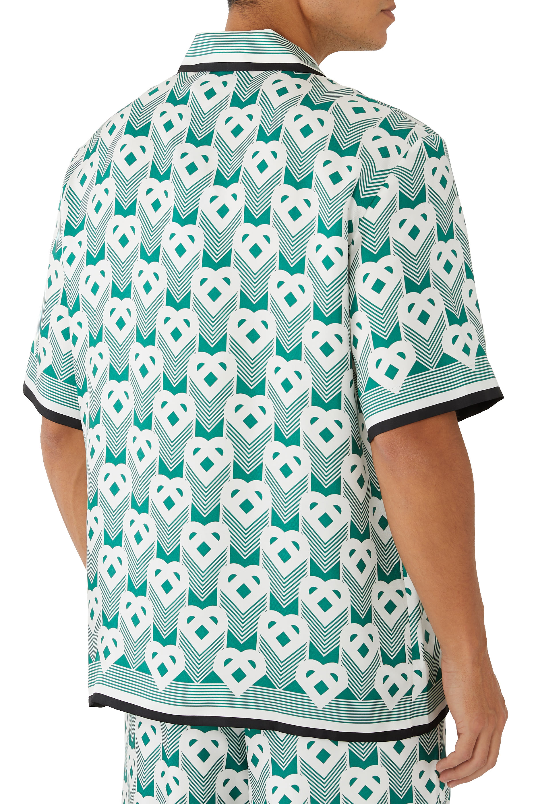 قميص حرير بياقة كوبية