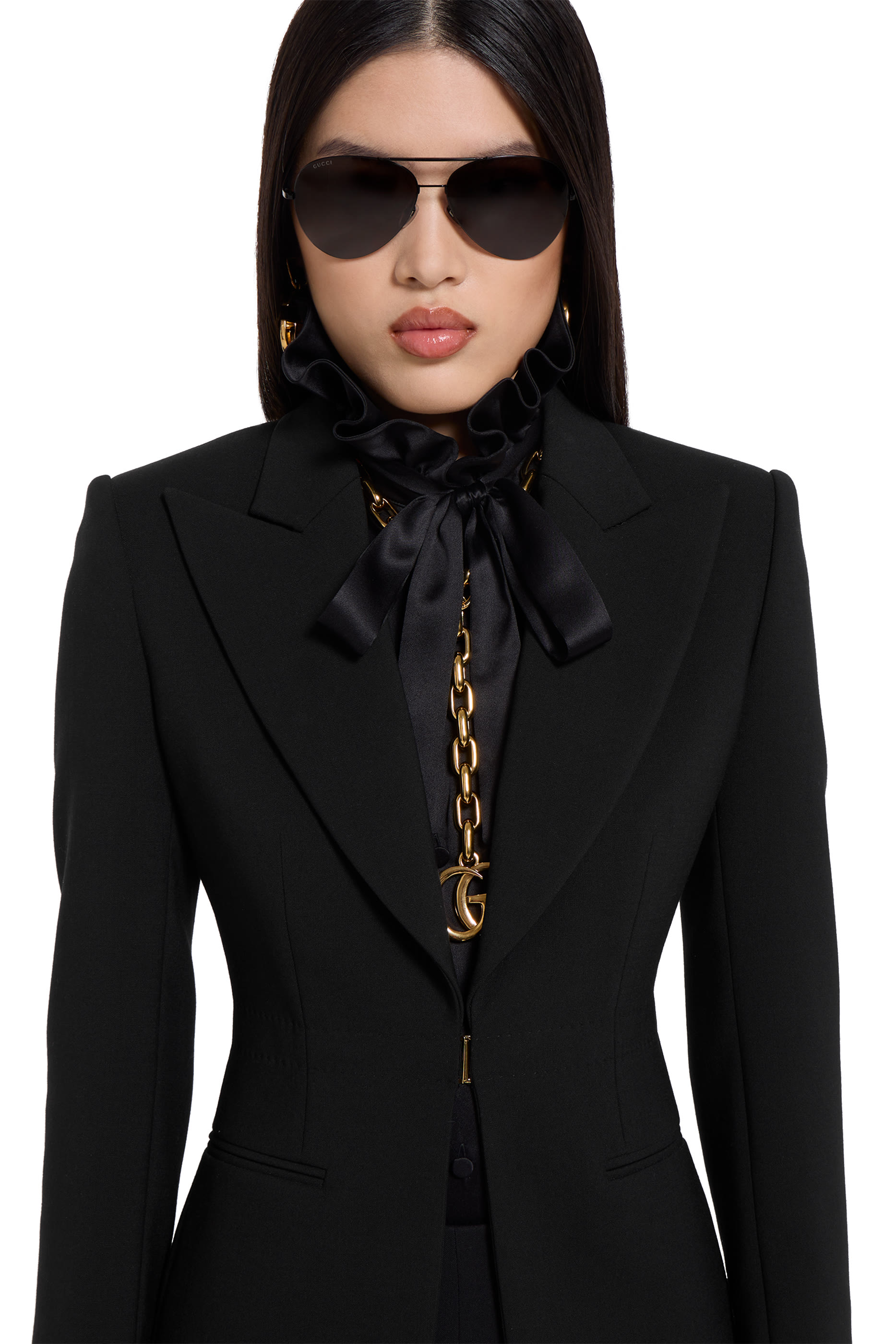 جاكيت صوف مطاطي معالج بنقشة حرفي شعار الماركة