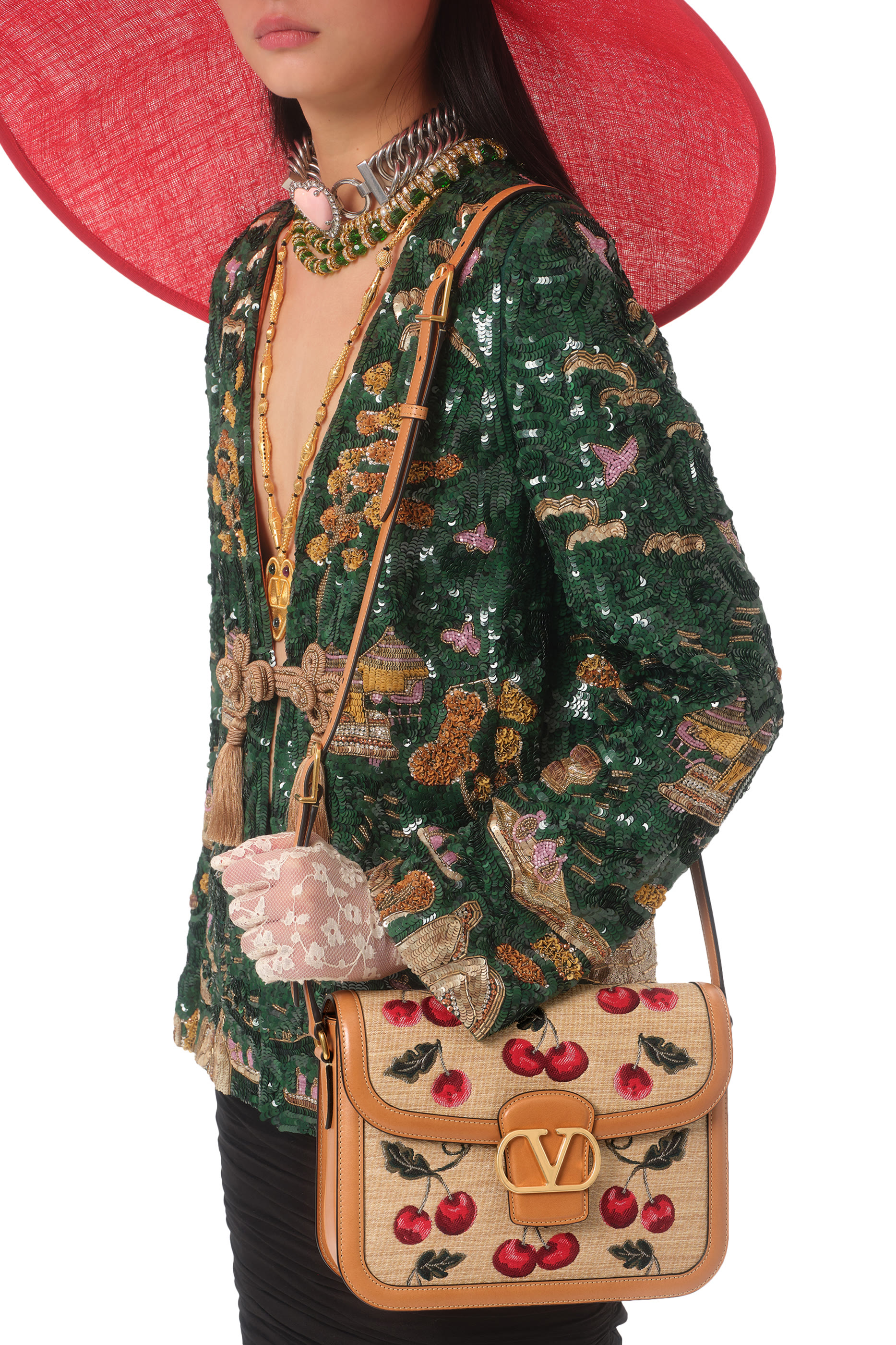 حقيبة كتف 9 تو 5 قماش رافيا جاكار صناعي