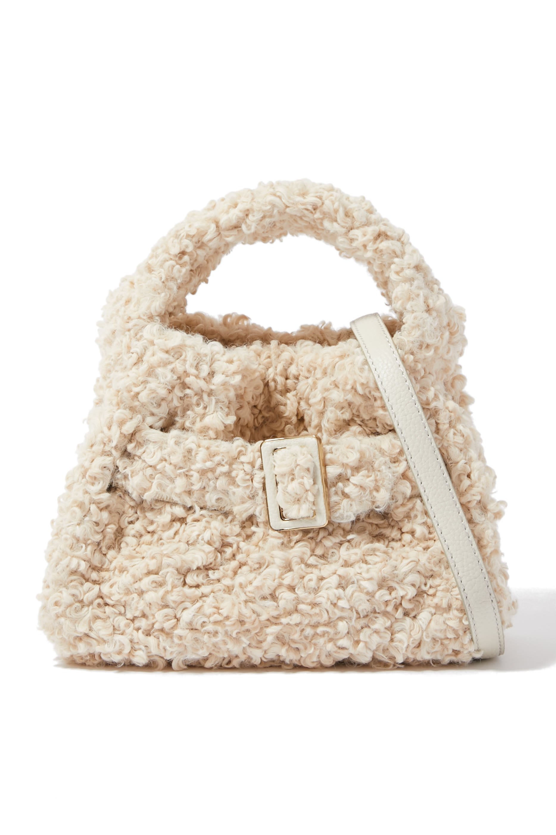 حقيبة صغيرة سكرانشي بيد علوية وتصميم مربع