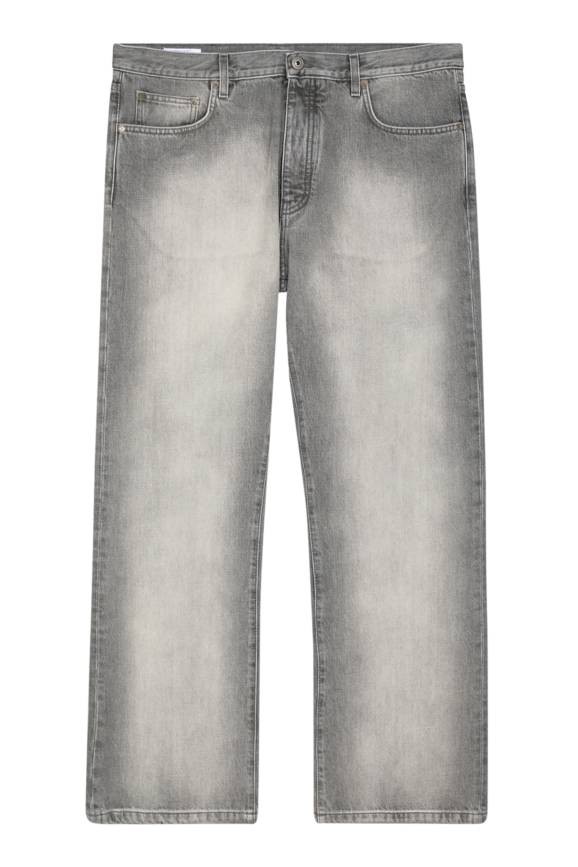 بنطال جينز بقصة ضيقة مريحة وخطوط مائلة مطرزة