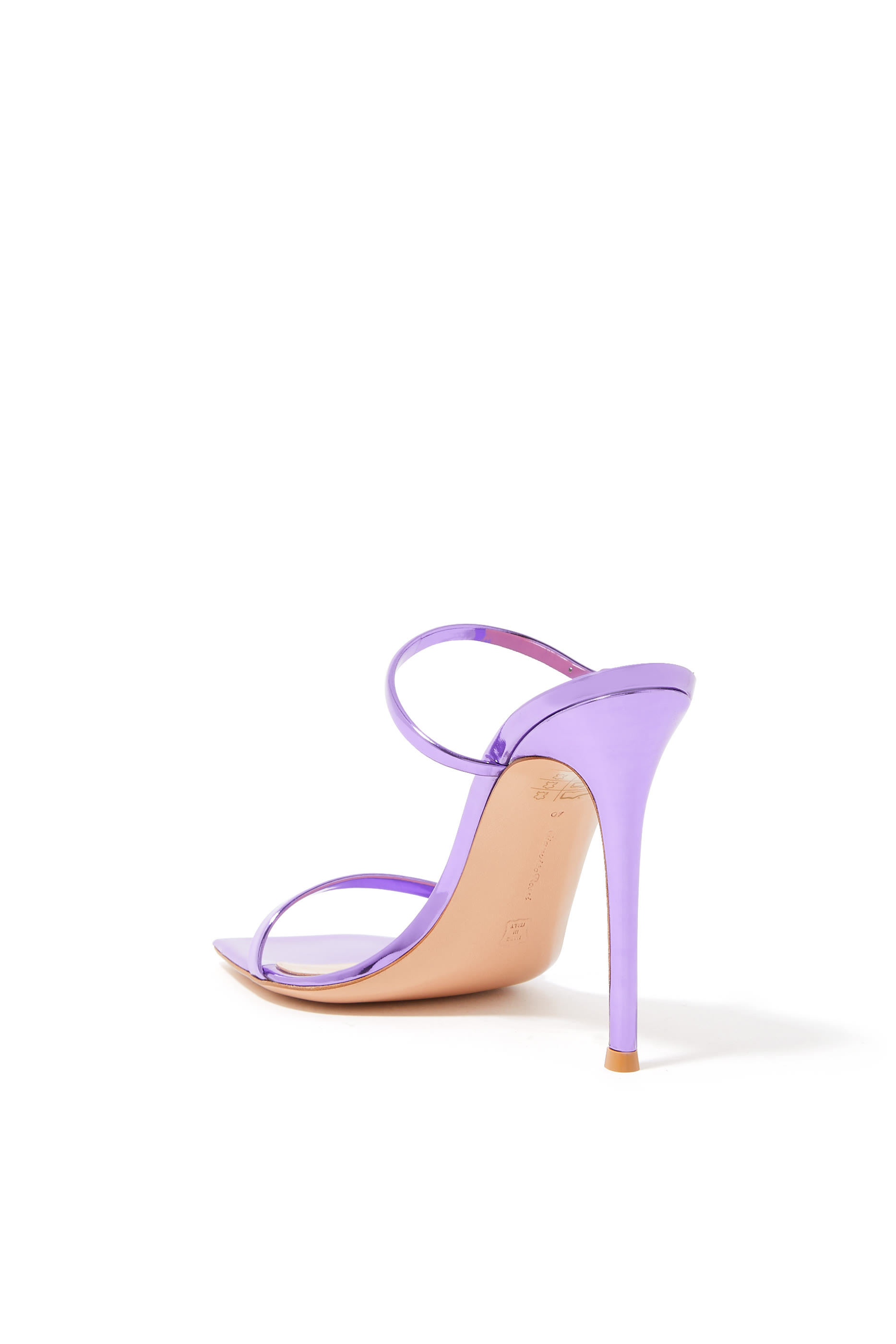 حذاء ريبون 105 مفتوح من الخلف جلد لامع بسير مزدوج