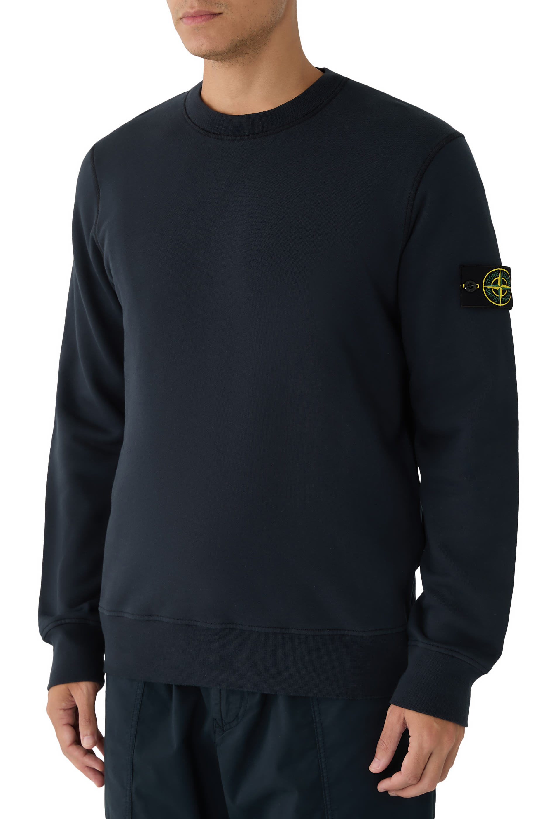 سويت شيرت بياقة ضيقة قطن عضوي