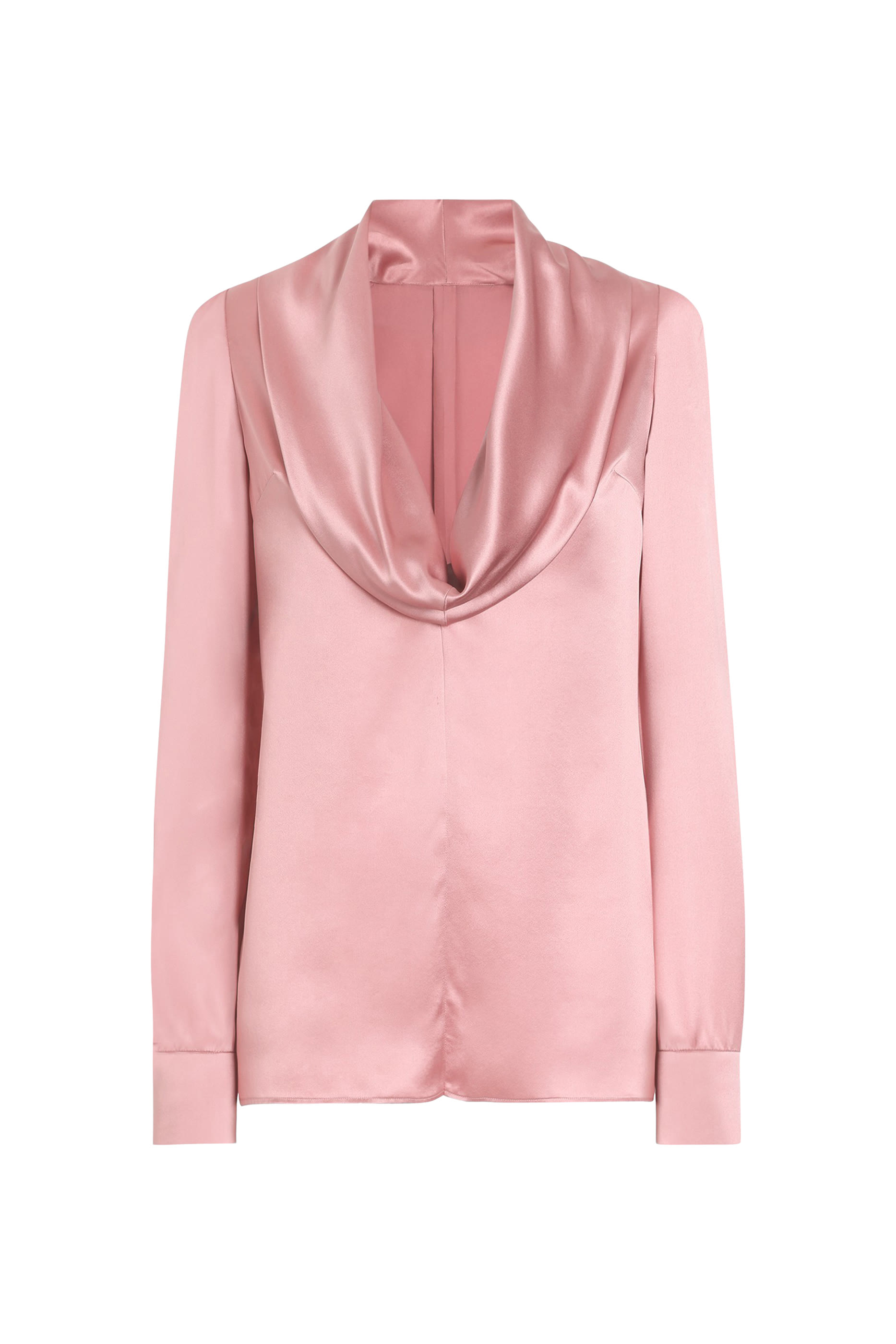 بلوزة بياقة مطوية حرير ستان