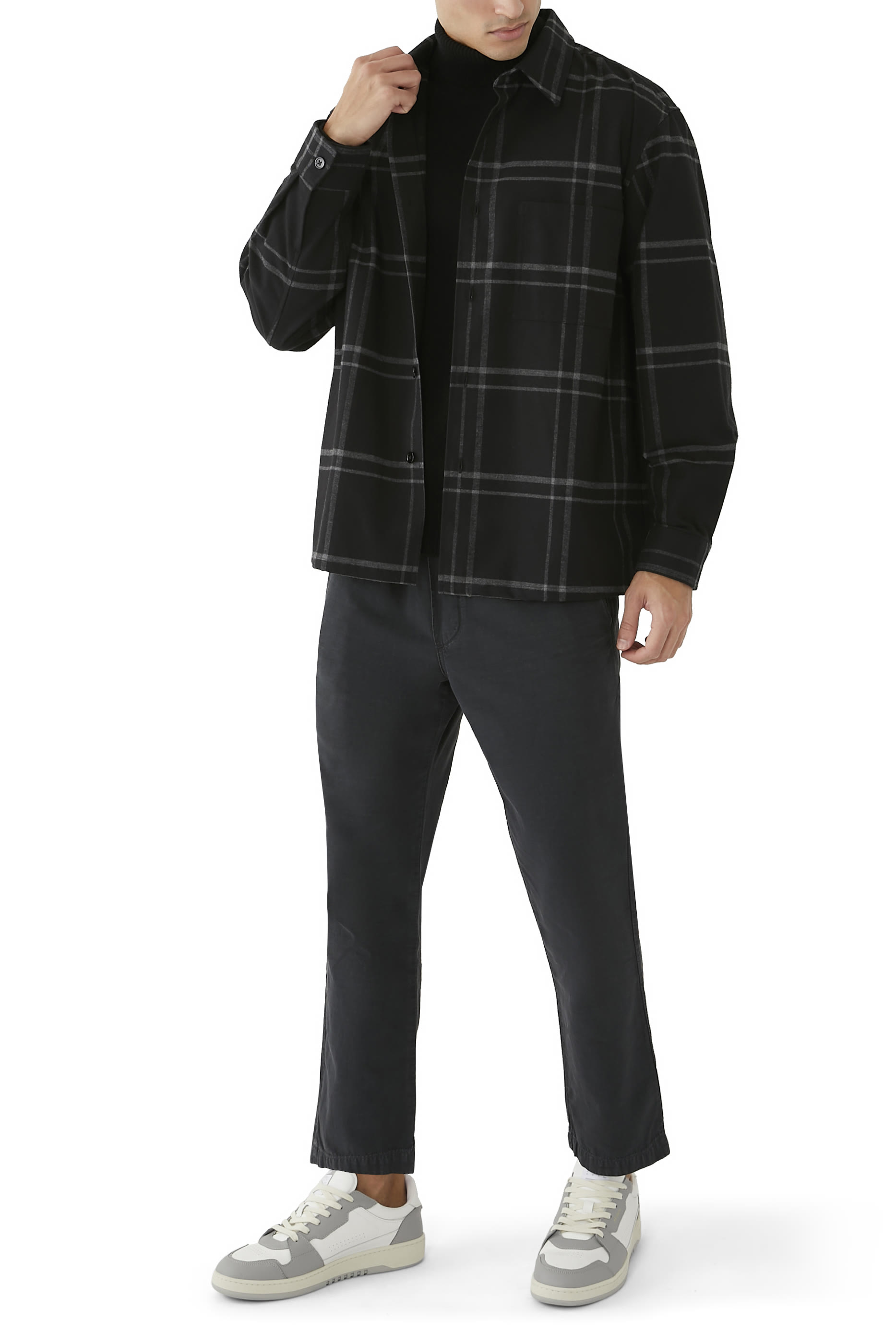 جاكيت كليفورد بنقشة مربعات مزيج قطن