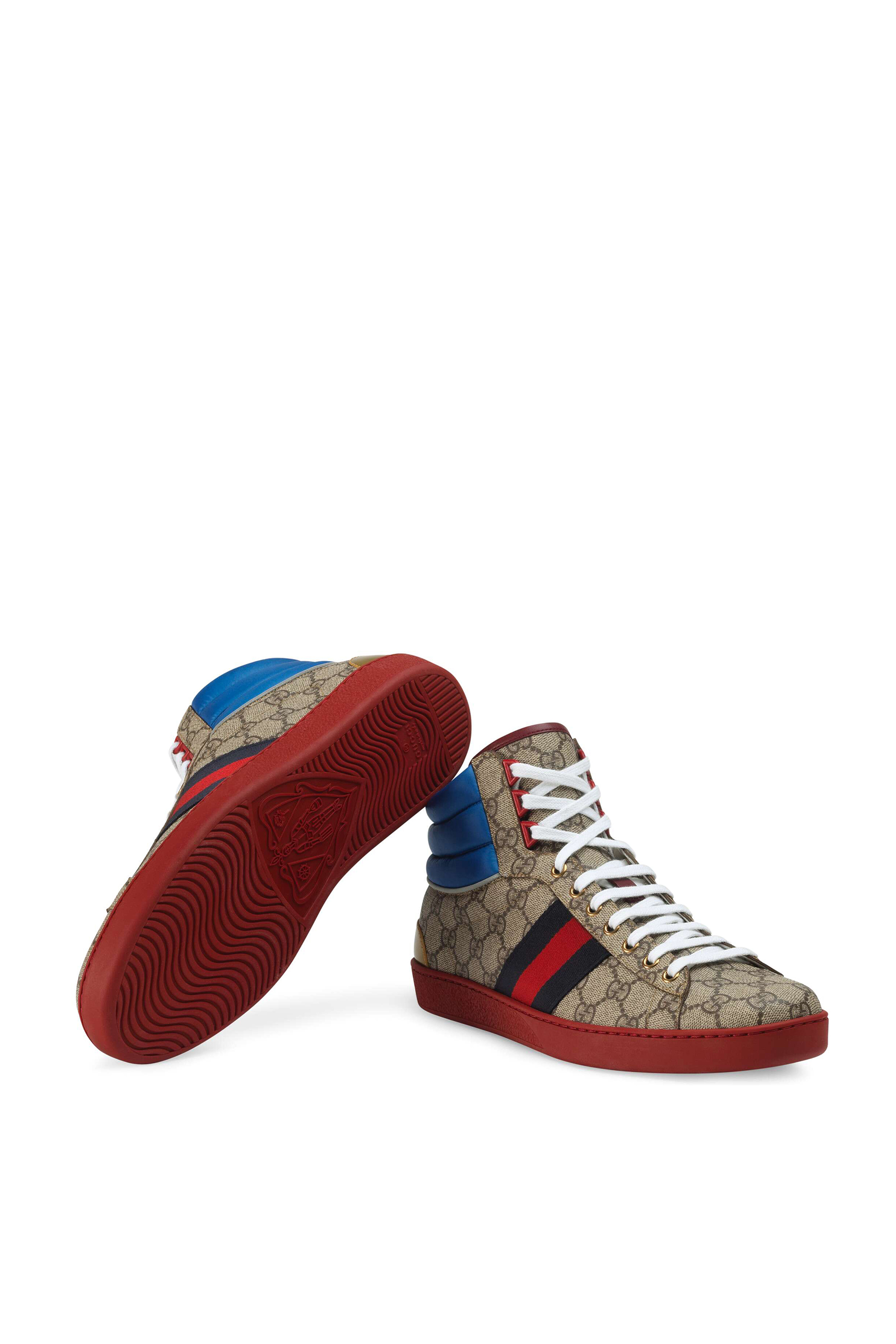 سنيكرز إيس بنقشة حرفي GG فوق الكاحل