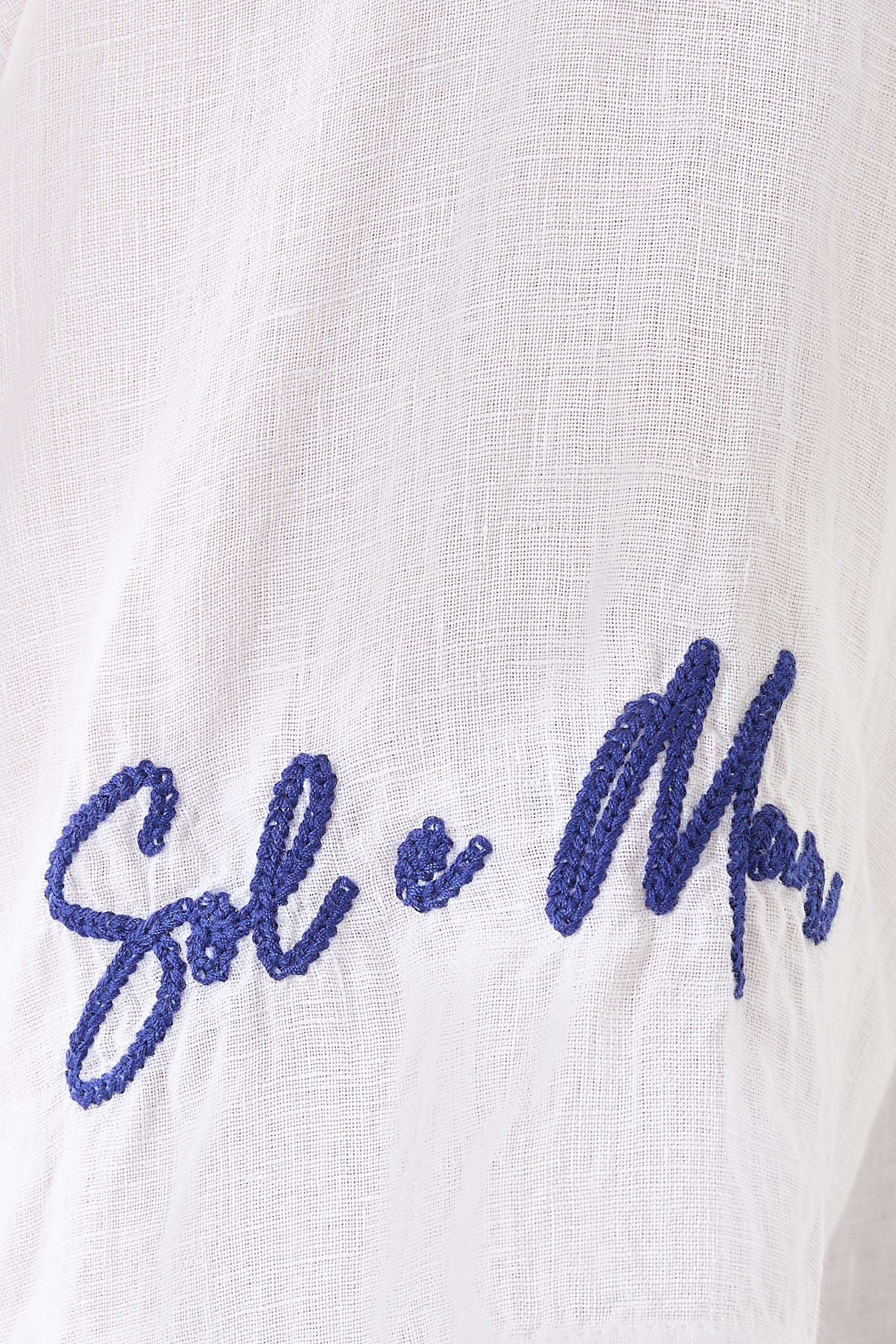 قميص ألفيس مزين بتطريز كتان