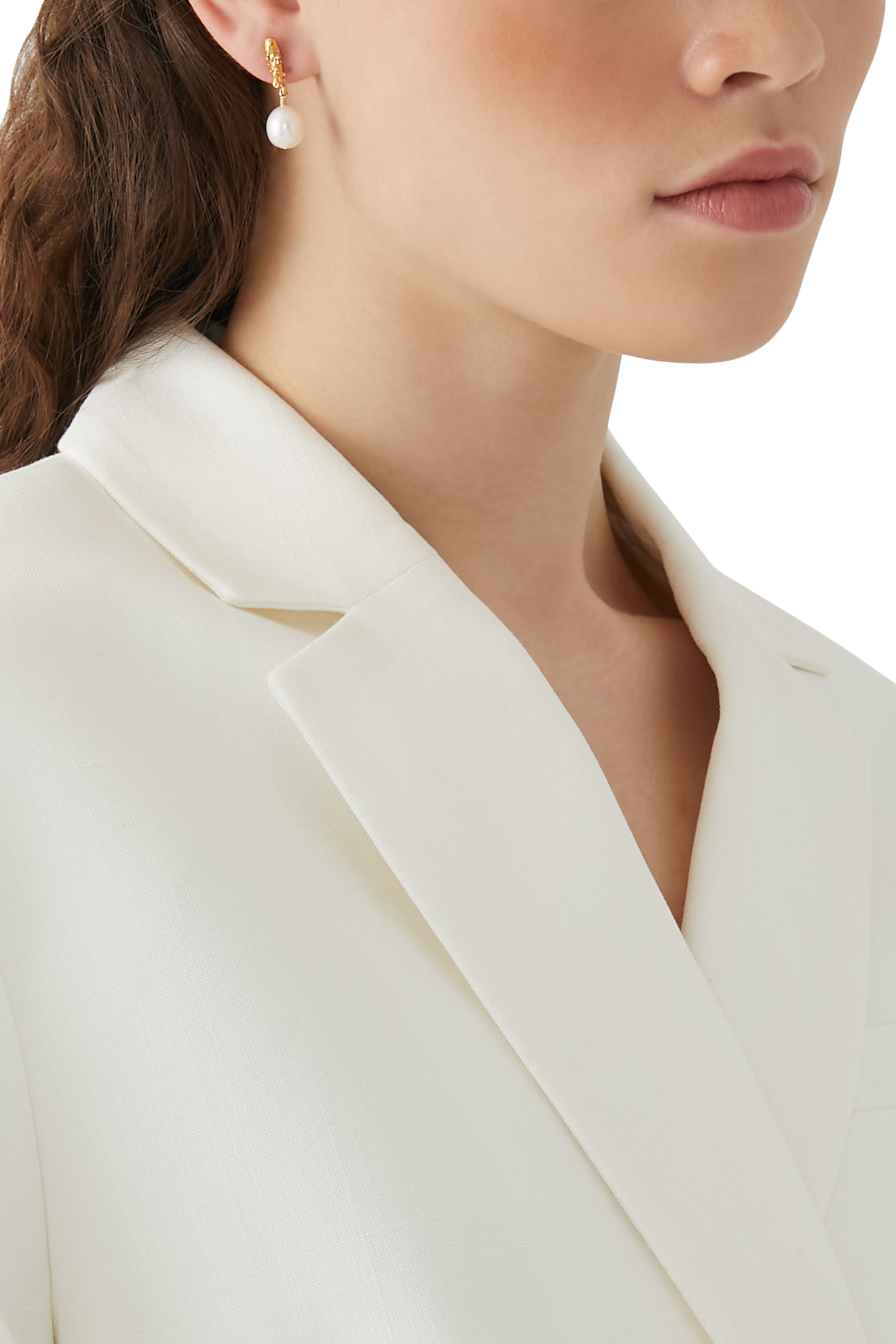 أقراط متدلية ذا لستر اوف ذا مون بلؤلؤ برونز مطلي بالذهب عيار 24