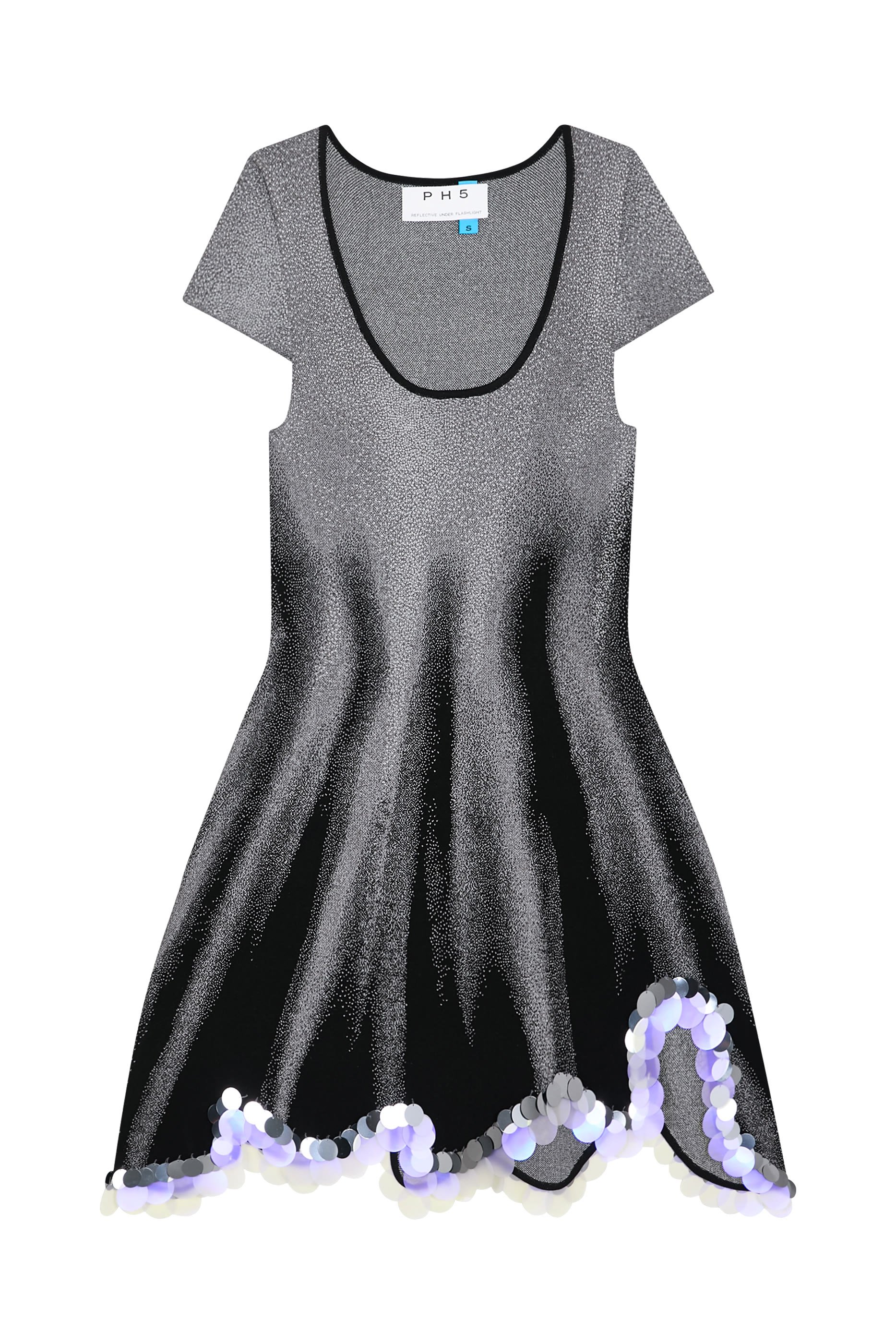 فستان زينجل قصير لامع عاكس للضوء