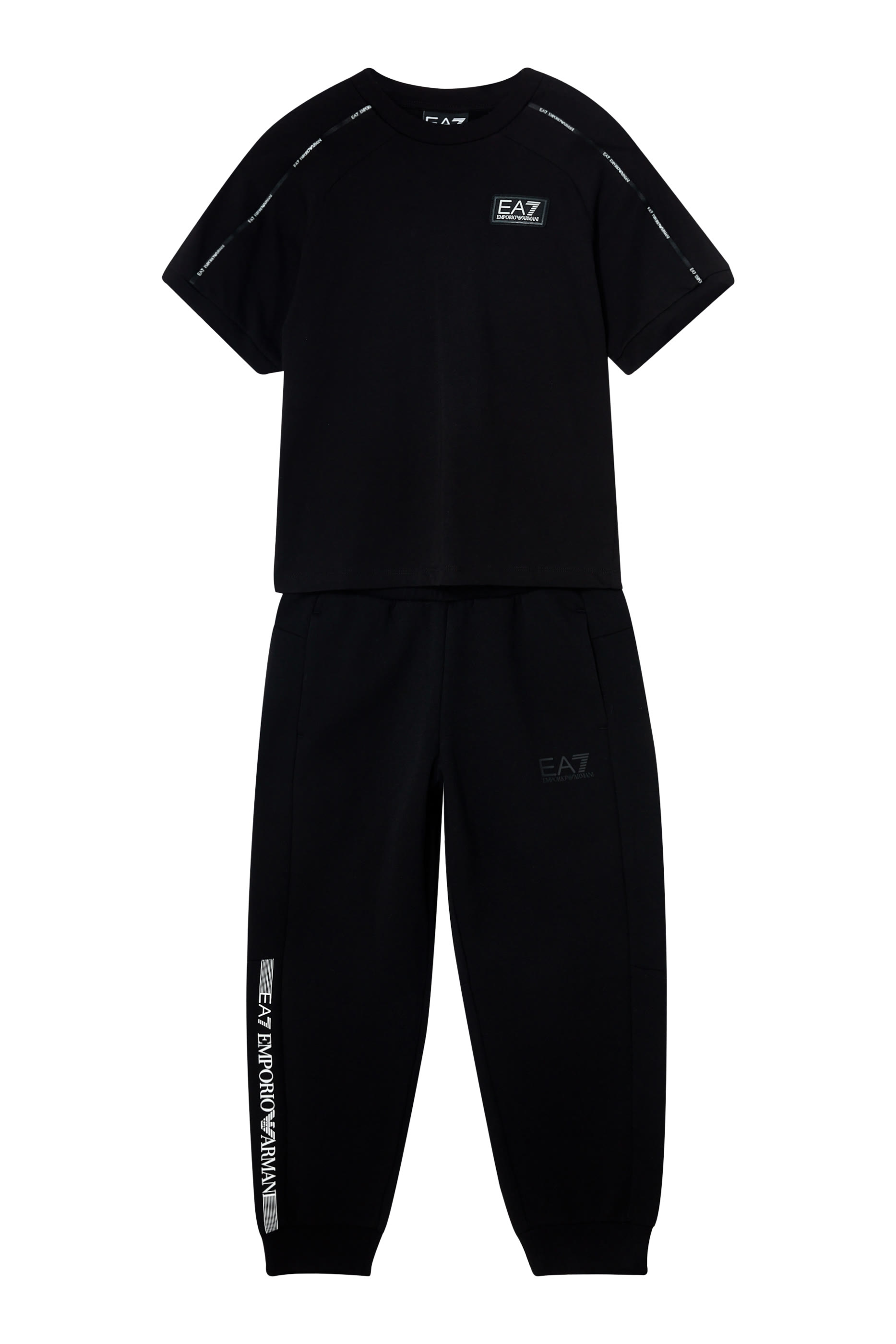 تيشيرت بشريط شعار الماركة للأطفال