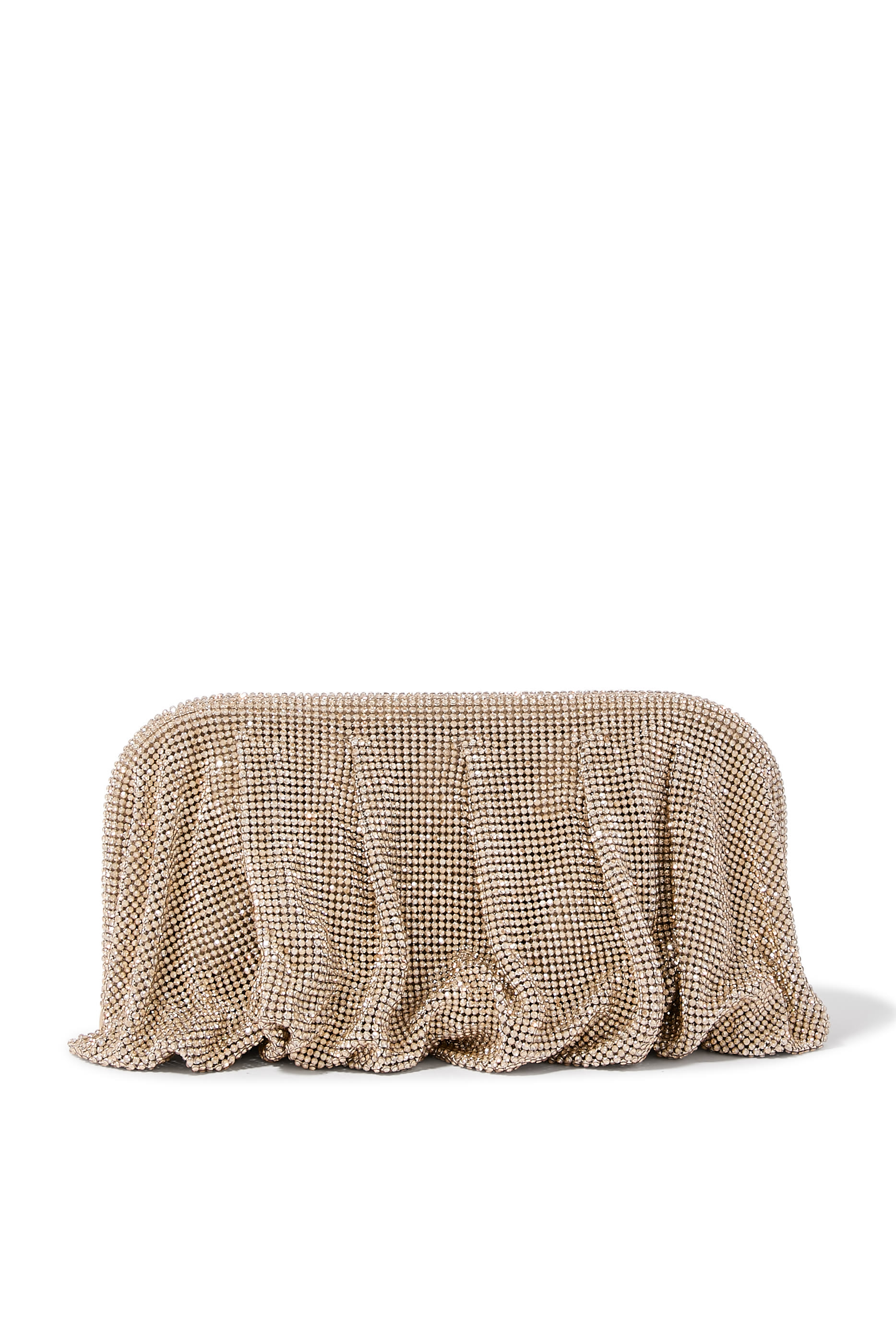 حقيبة كلاتش فينوس لا غروند قماش شبكي مرصعة بأحجار الراين وكريستال