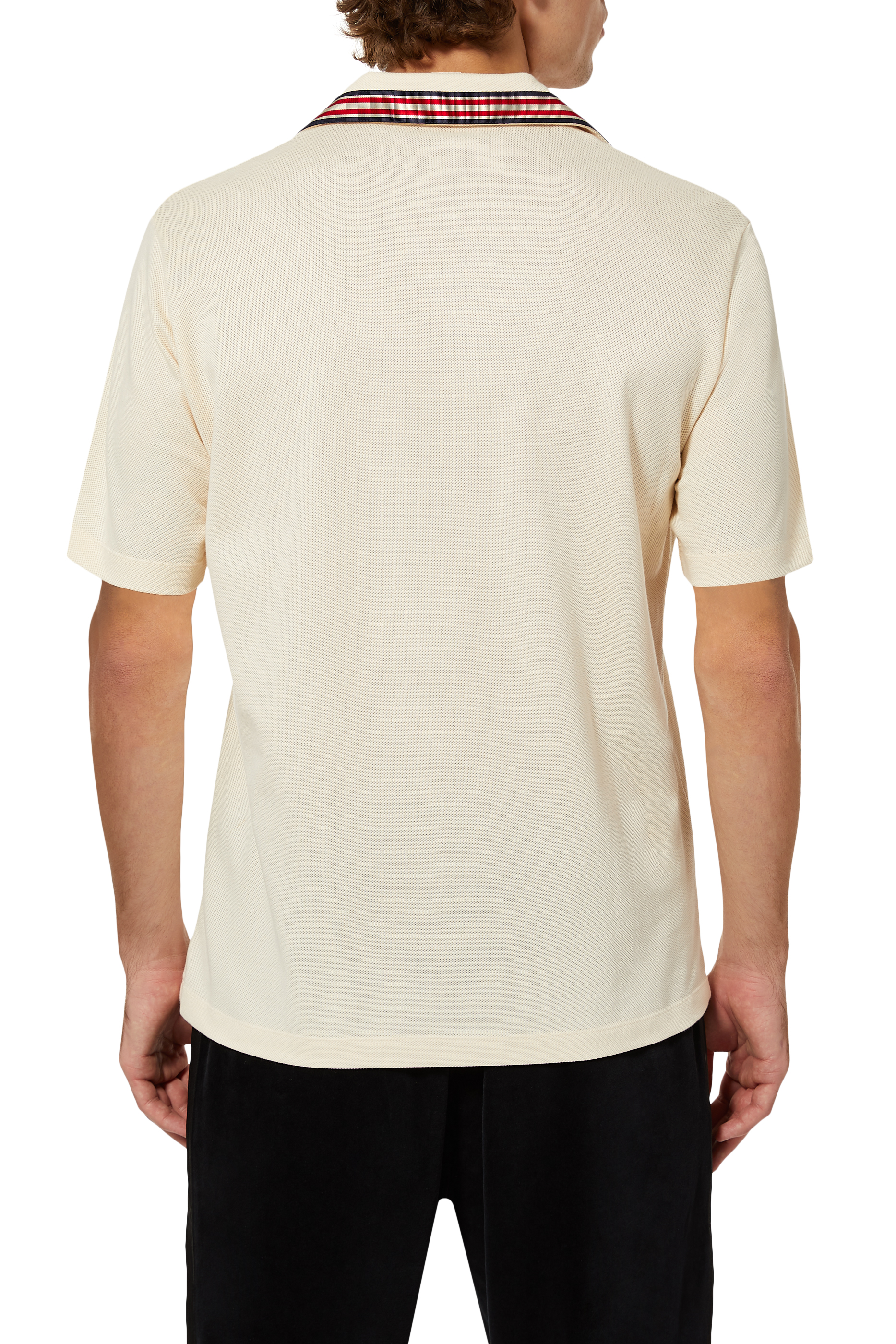 تي شيرت بولو مطرز بشعار حرفي GG