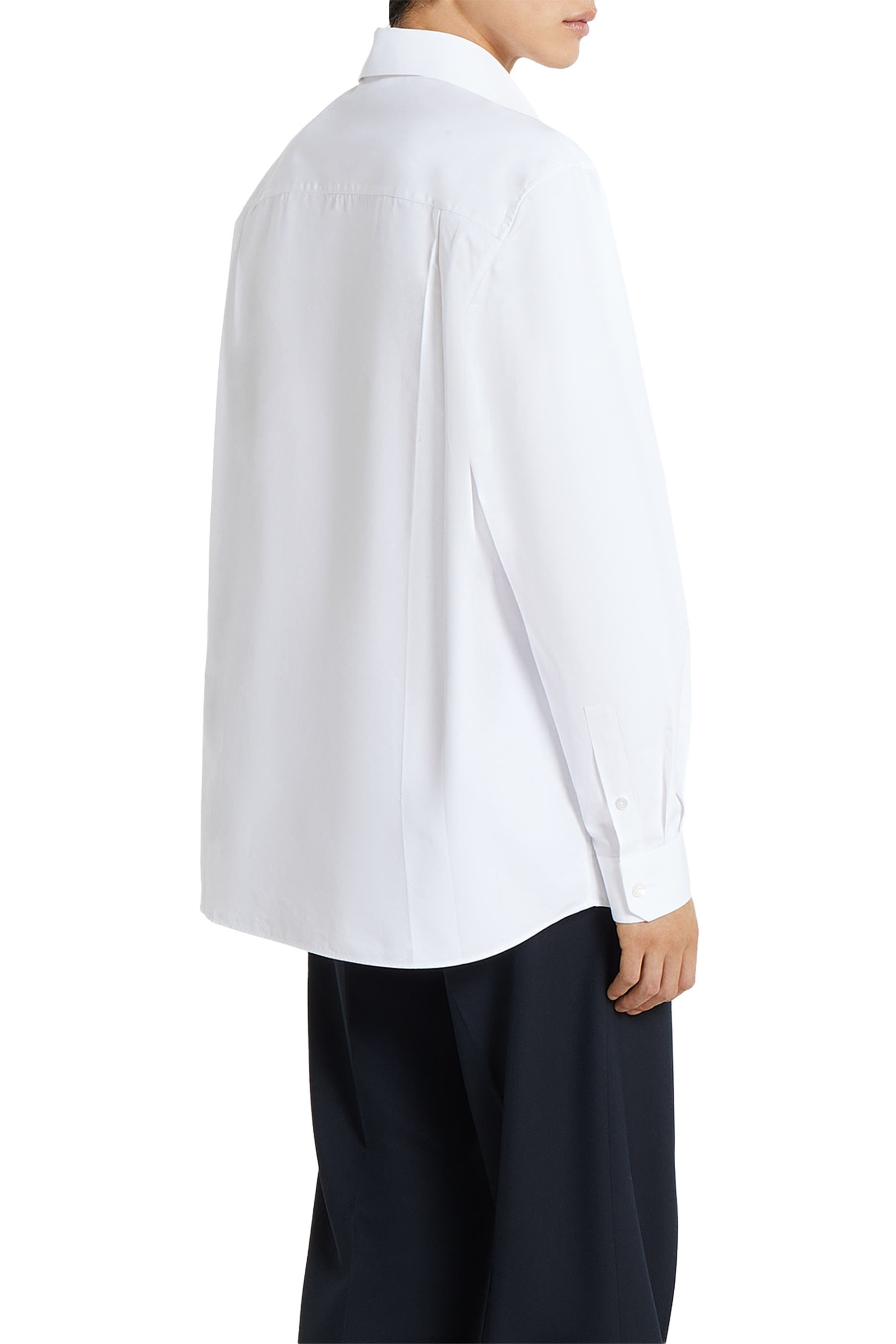 قميص بتطريز مرساة وشعار الماركة قطن بوبلين