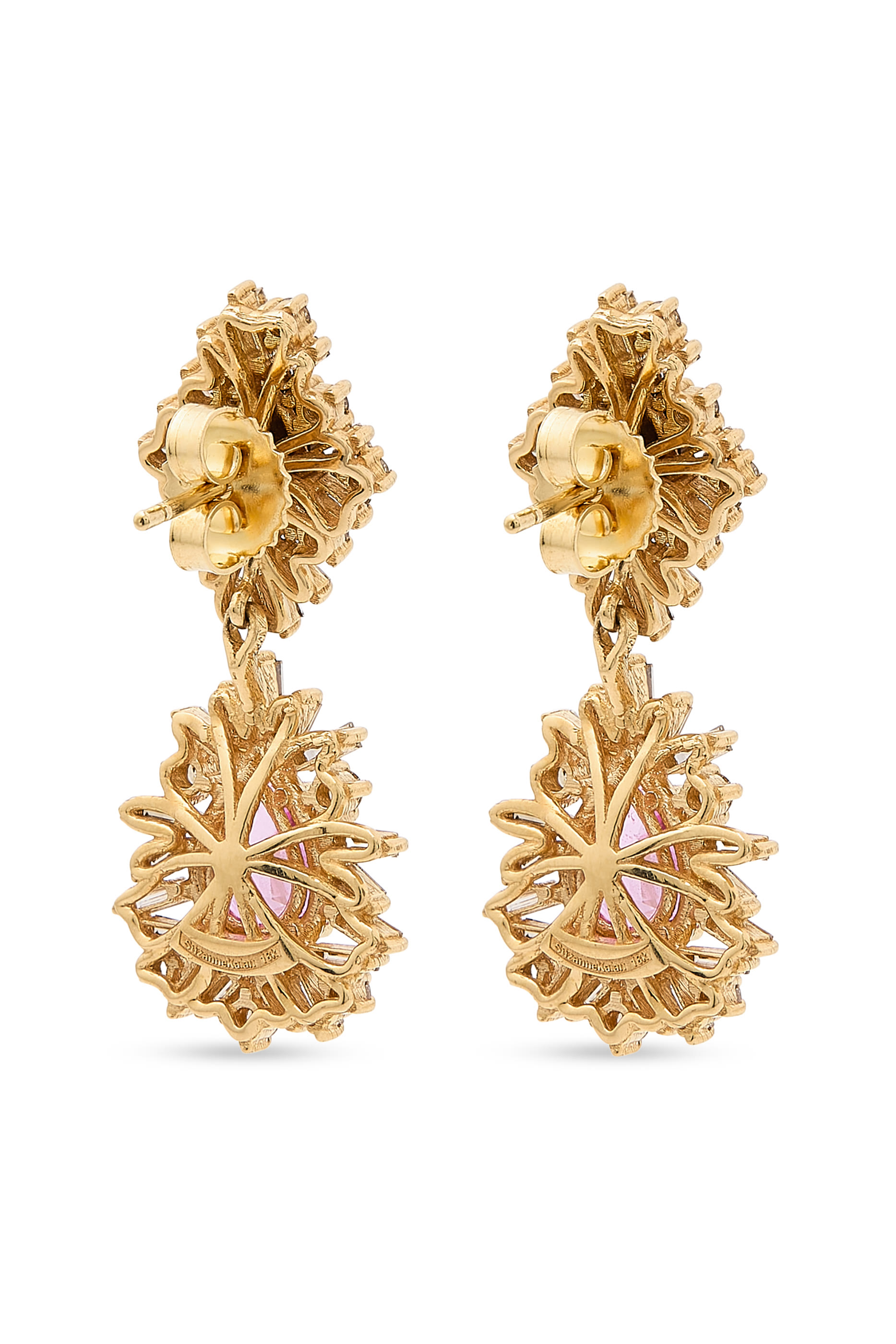 أقراط وان اوف ايه كايند بحلي بتصميم دمعة مرصعة بالأوبال الوياقوت والماس، ذهب أصفر عيار 18