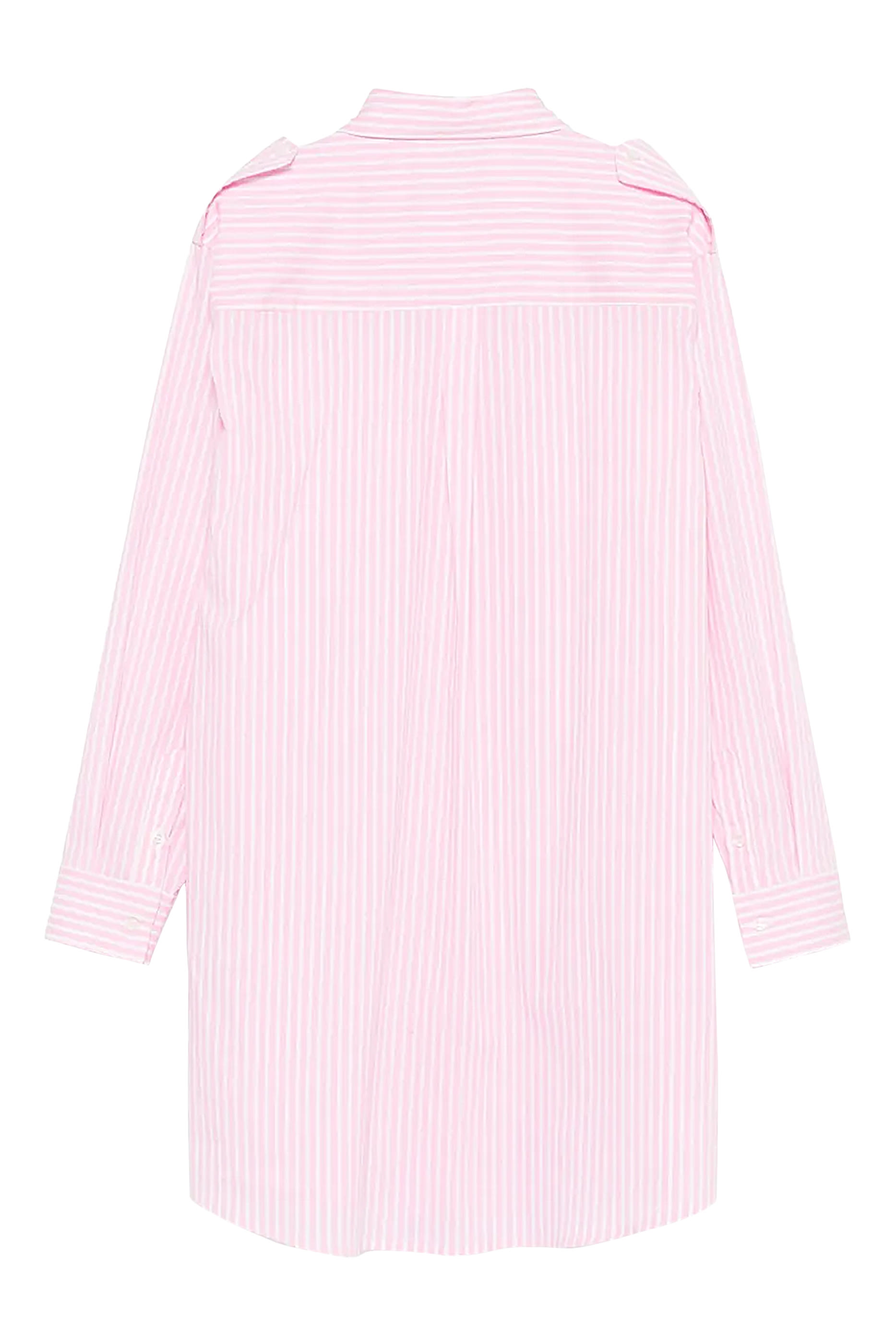 فستان بتصميم قميص مخطط عموديا بوبلين للأطفال