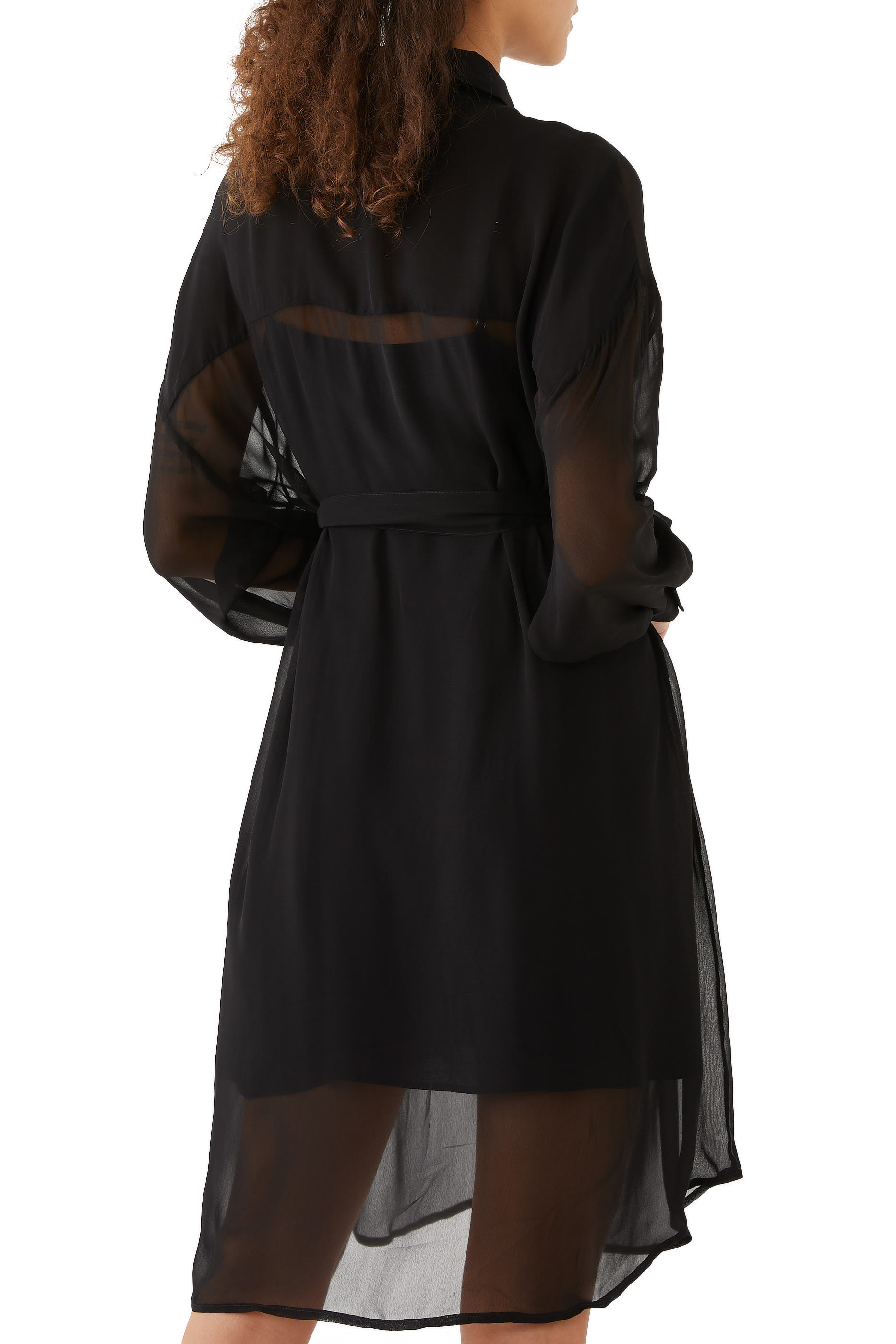 فستان ميلانو متوسط الطول بأكمام طويلة