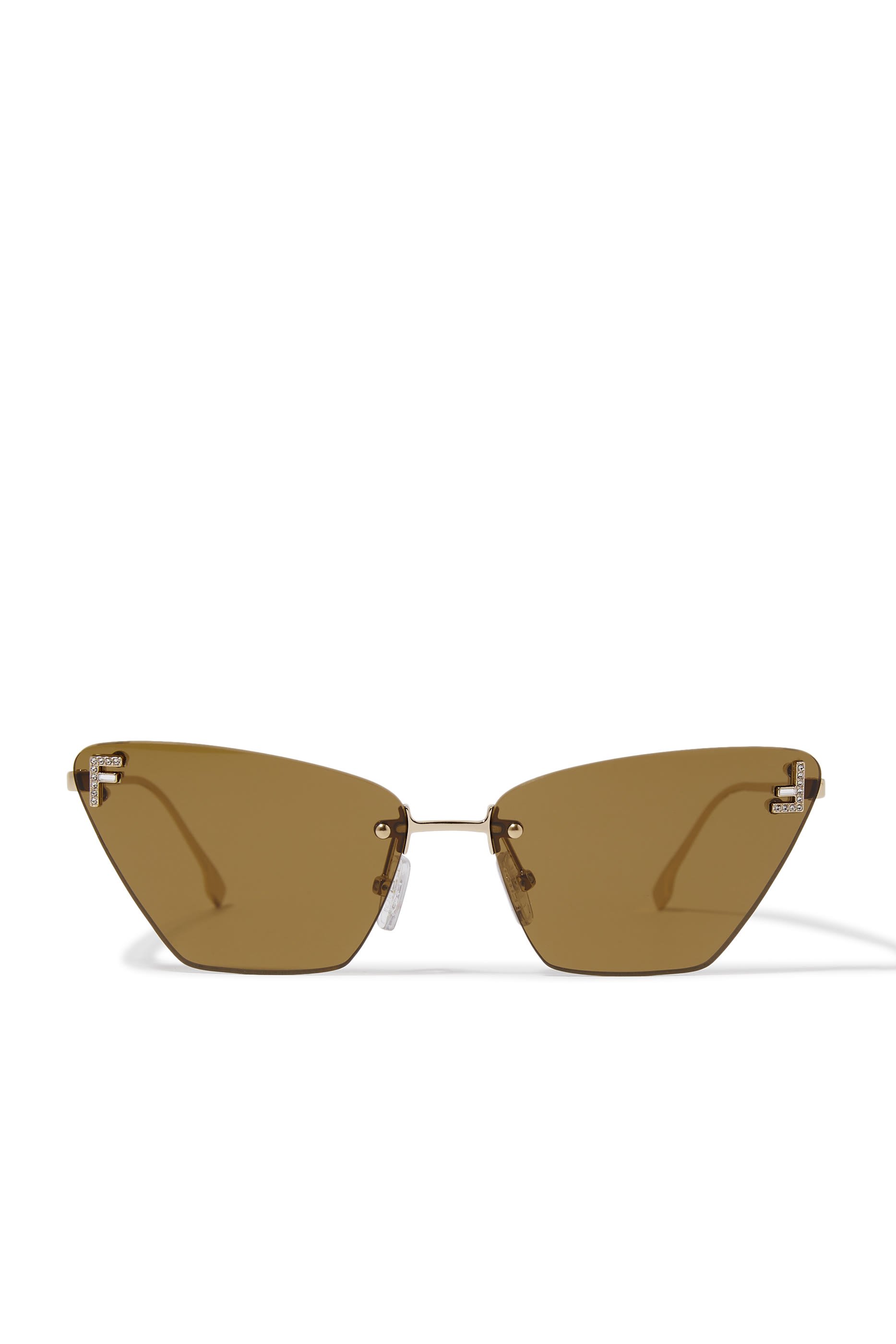 نظارة شمسية فيرست بتصميم عين قطة مرصعة بالكريستال