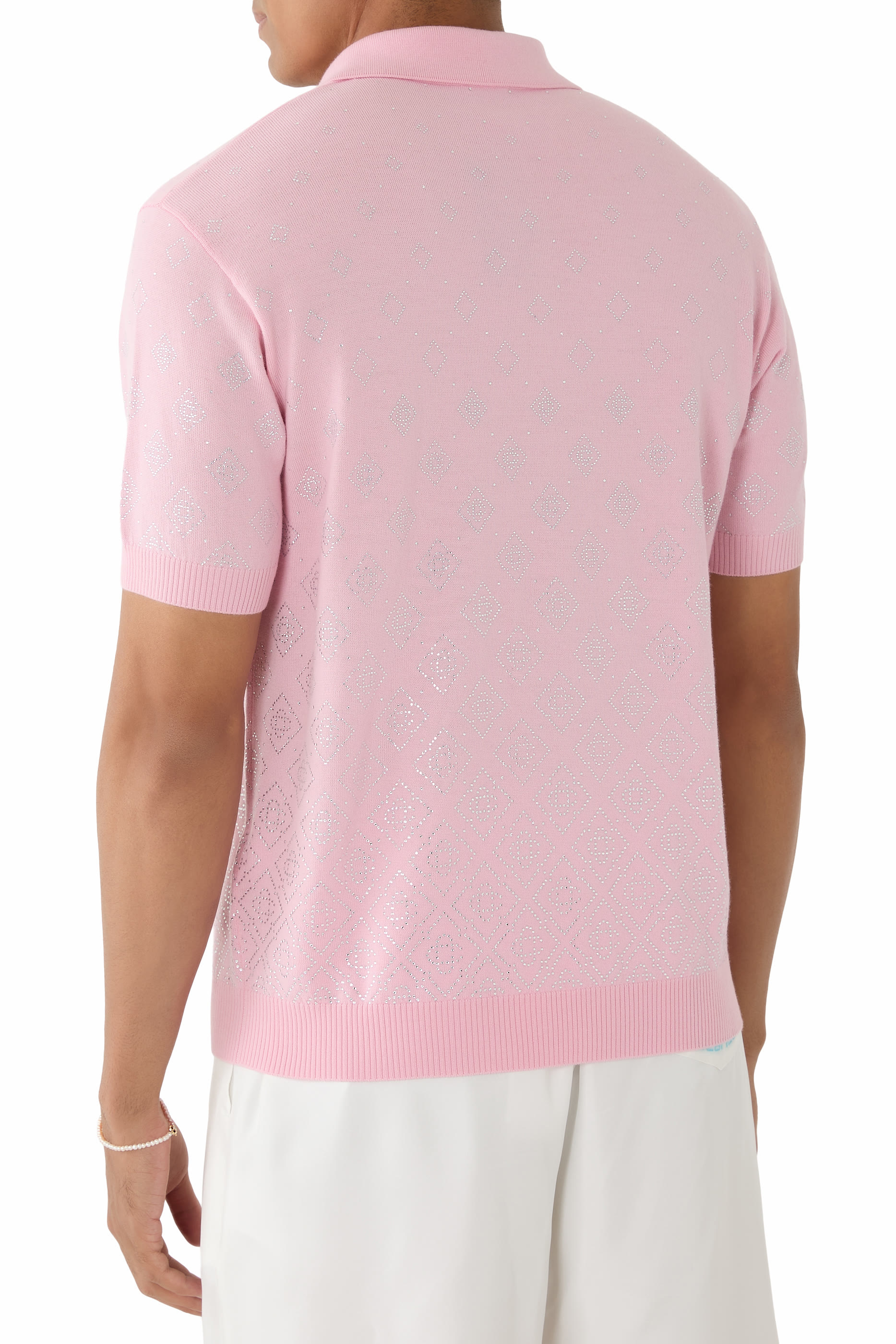 قميص بولو مزين بكريستال