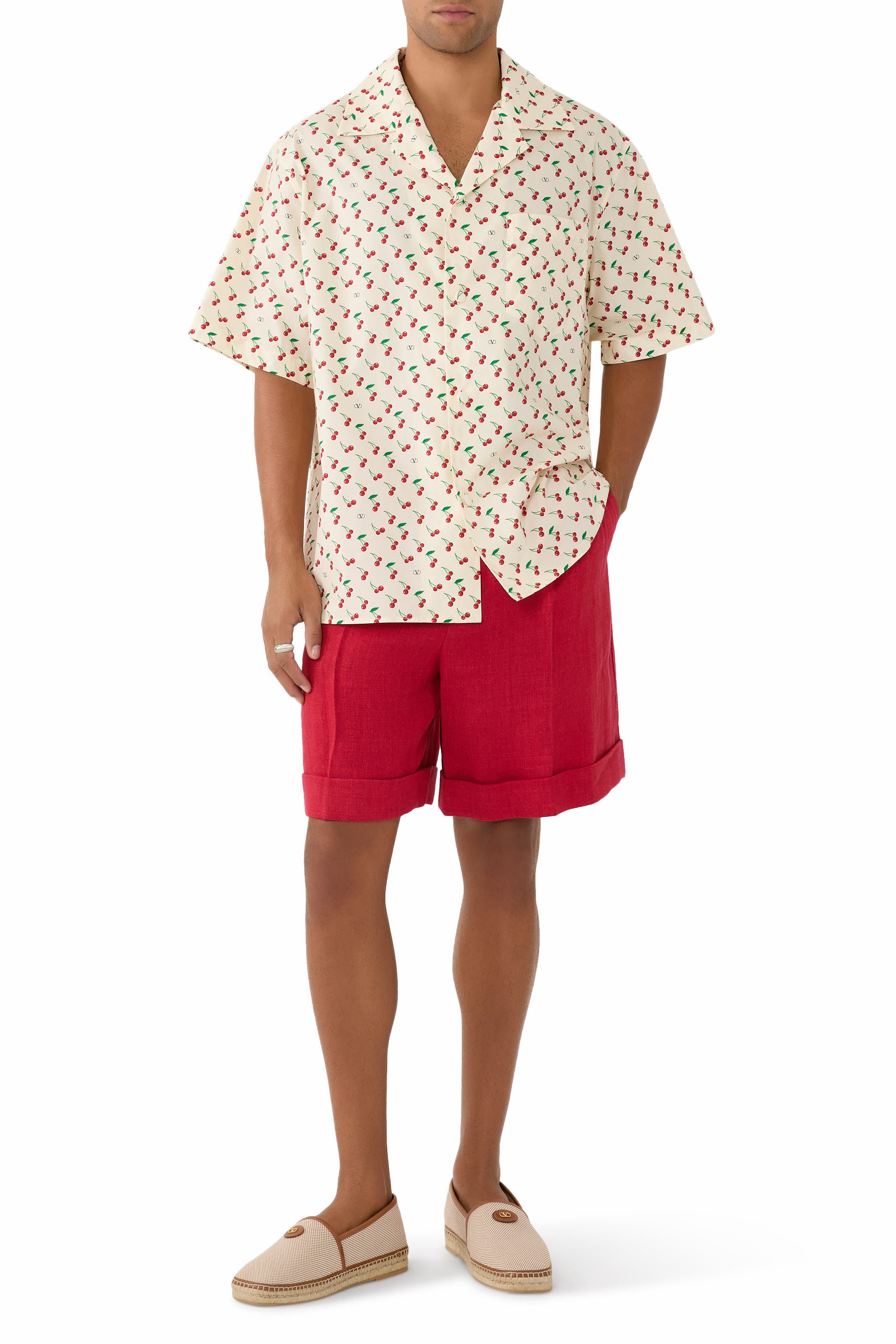 شورت برمودا بأساور كتان