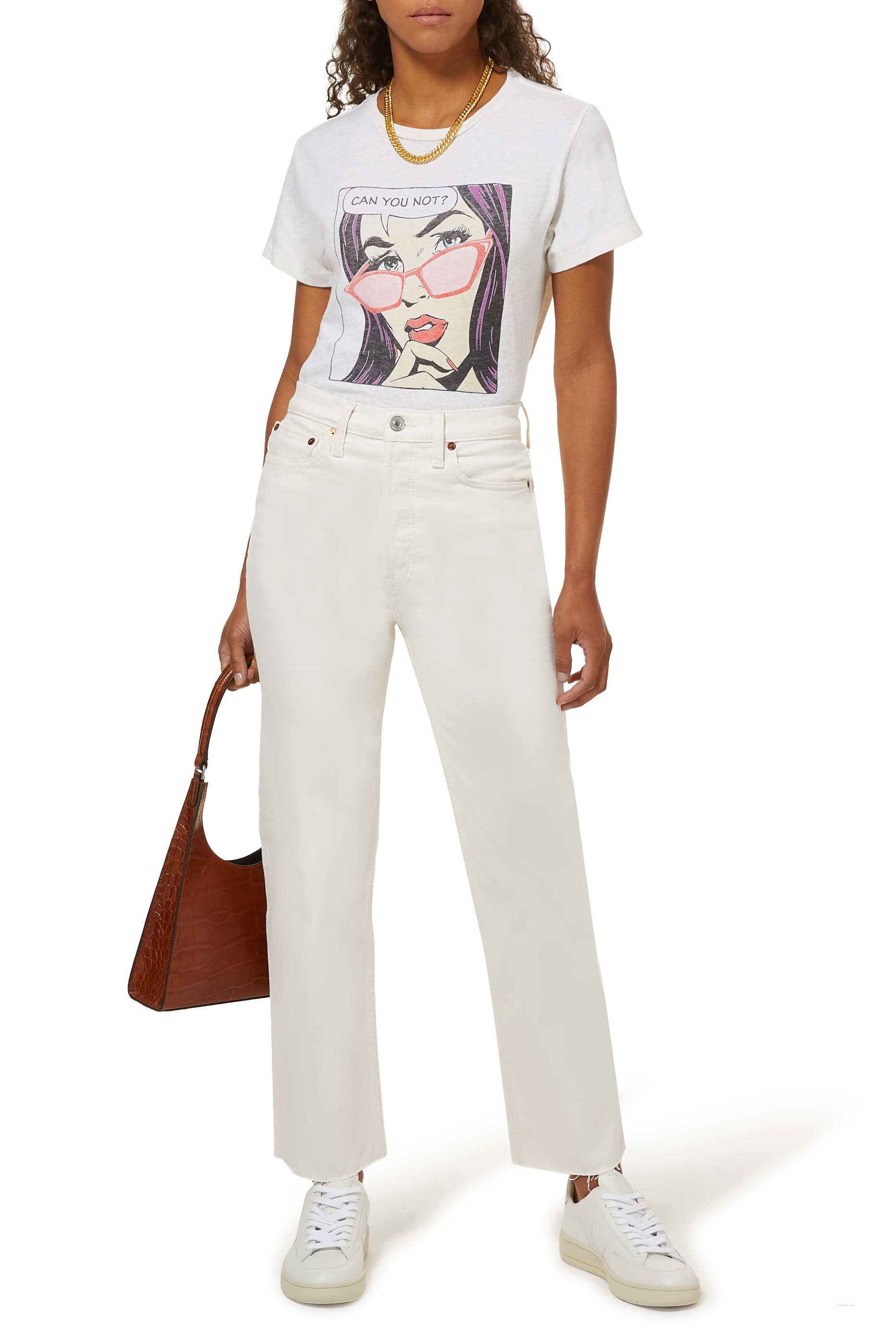 بنطال جينز سيفنتيز ستوف بايب بخصر مرتفع